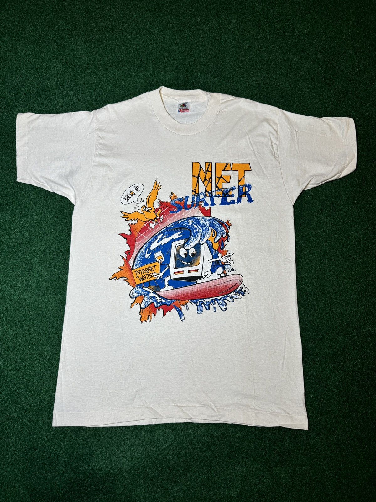 Vintage Vintage 90s Early Internet Surfer Pentina Graphic T Shirt Size US L / EU 52-54 / 3 - 1 Thumbnail