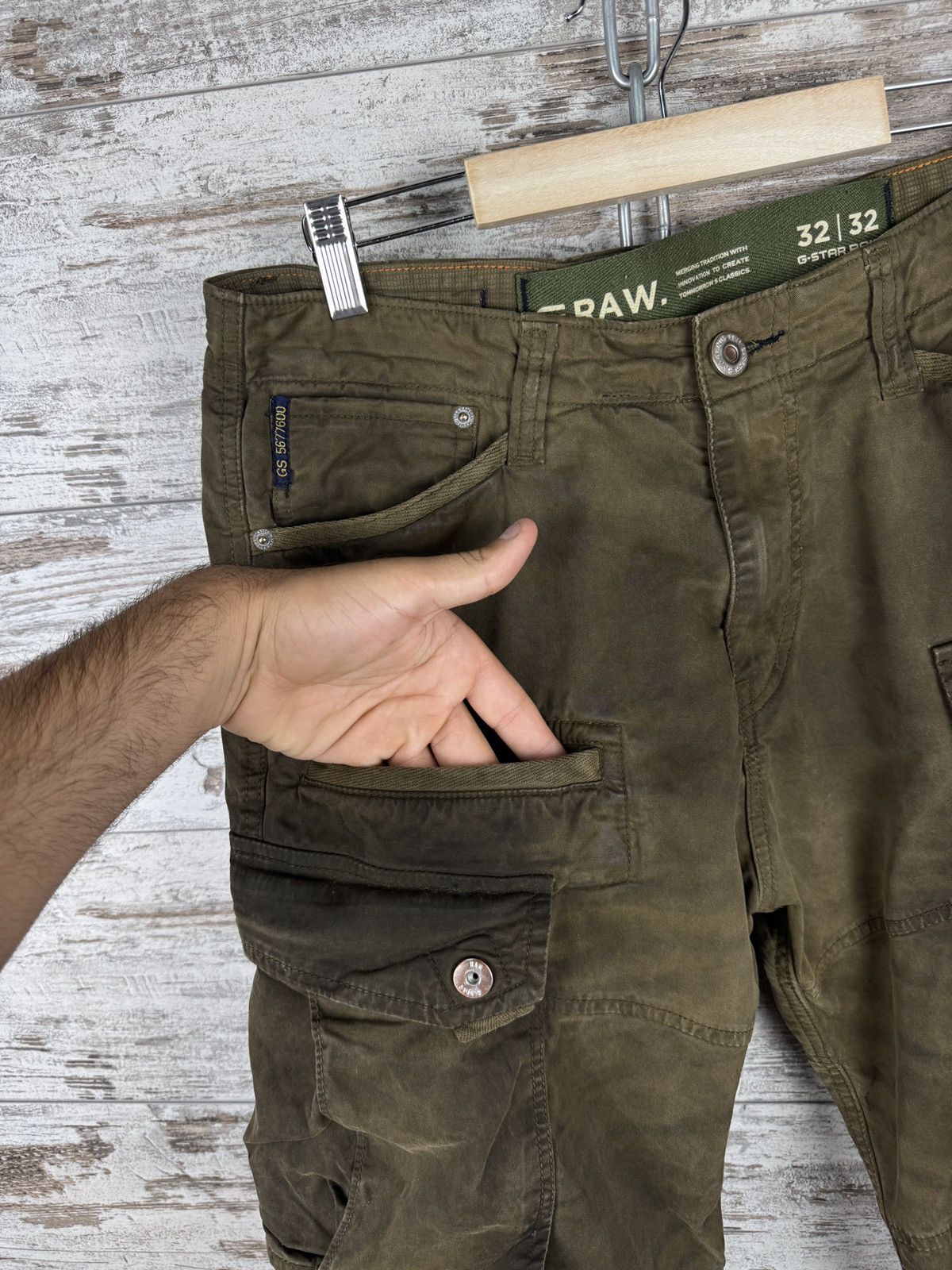 G-Star Mens Vintage G Star Raw RACKAM STRAIGHT CUFFED cargo pants Size US 32 / EU 48 - 10 Thumbnail