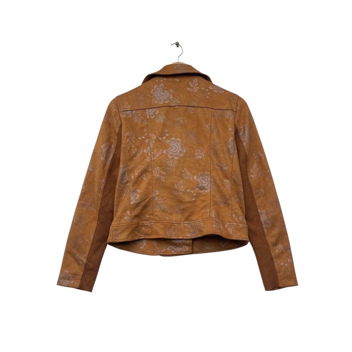 Desigual × Le Grande Bleu (L.G.B.) 💥Japanese Brand Desigual Double Collar Floral Printed Biker Size S / US 4 / IT 40 - 2 Thumbnail
