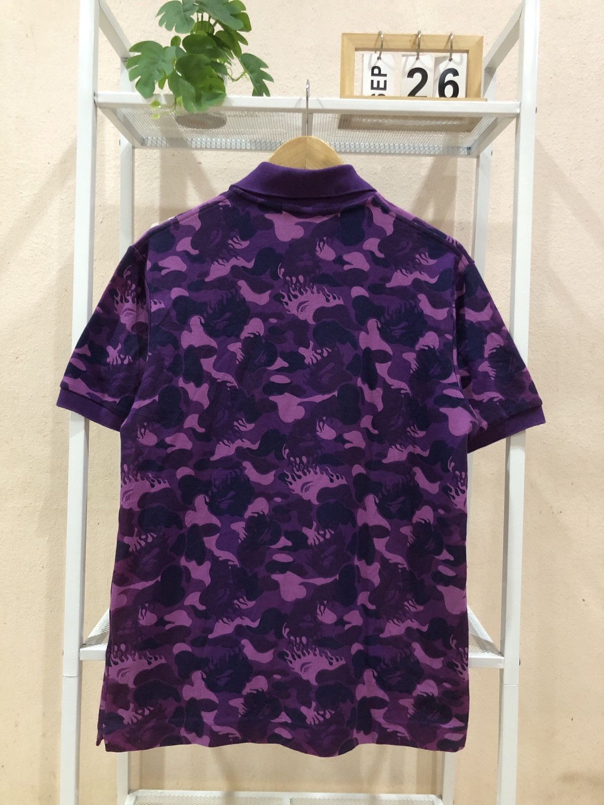 Bape BAPE Fire Camo Polo Shirts Purple Camo Flame A Bathing Ape Size US M / EU 48-50 / 2 - 2 Thumbnail