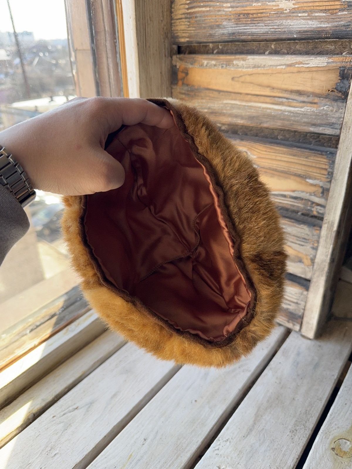 Japanese Brand 90s Vintage Brown Fur Beret Hat Y2K Russian Style Unisex Size ONE SIZE - 12 Thumbnail