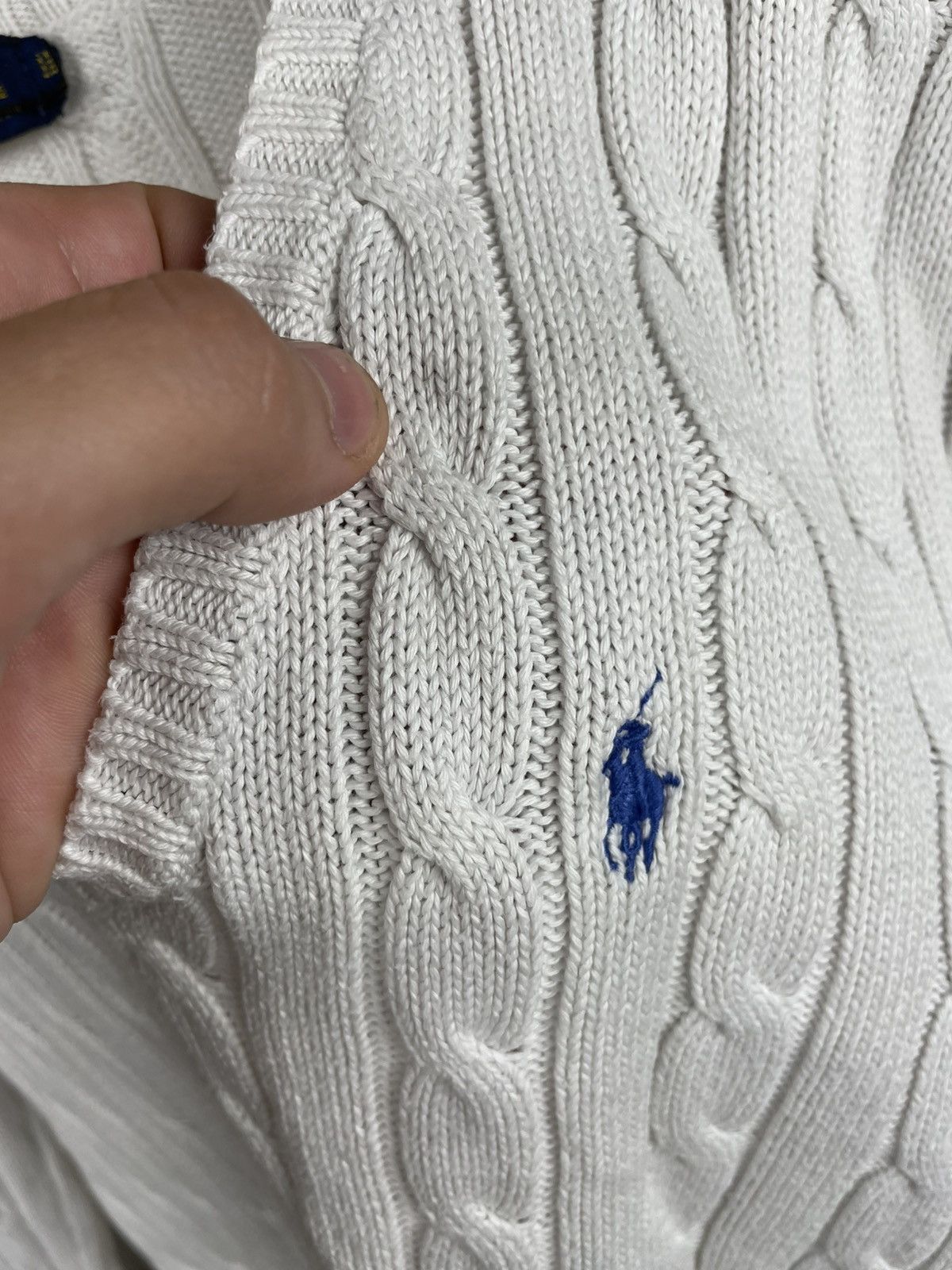 Polo Ralph Lauren × Ralph Lauren Polo Ralph Lauren cable knit v neck cotton sweater women’s Size L / US 10 / IT 46 - 10 Thumbnail