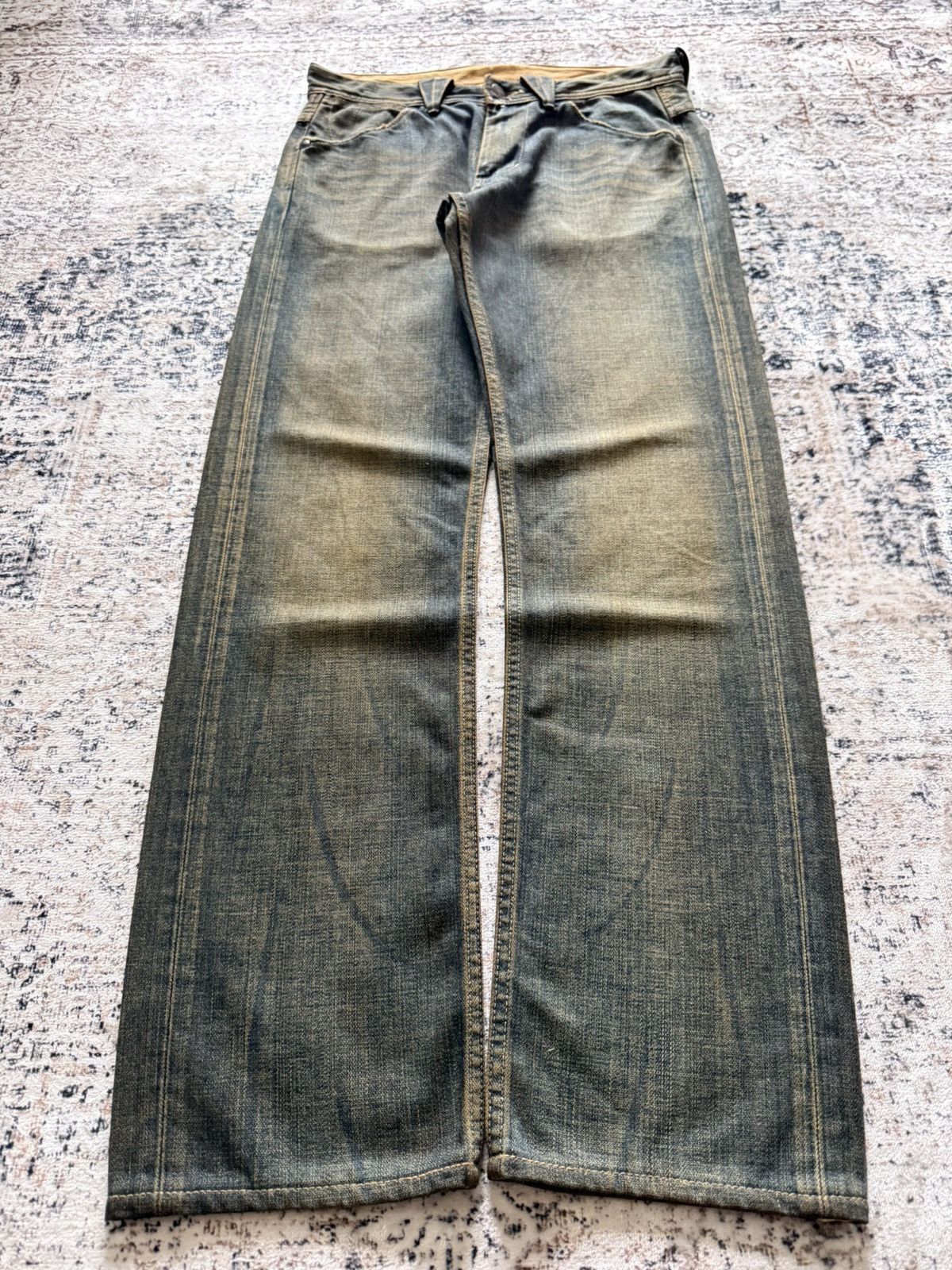 Le Grande Bleu (L.G.B.) Vintage Wrangler Gun Pocket Mud Wash Jeans Size US 30 / EU 46 - 1 Thumbnail