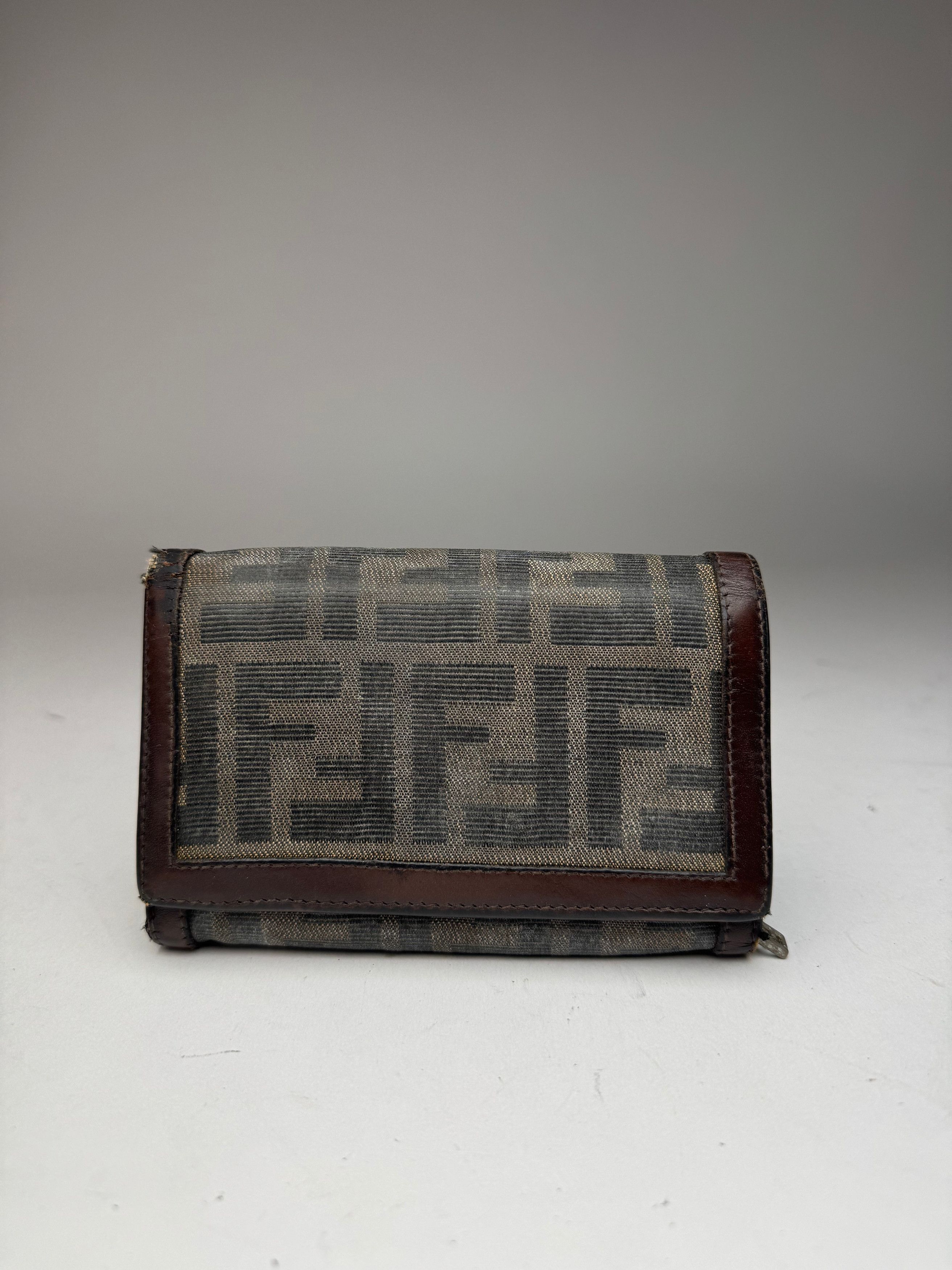 Fendi Vintage FF monogram Canvas Leather wallet brown Size ONE SIZE - 1 Thumbnail