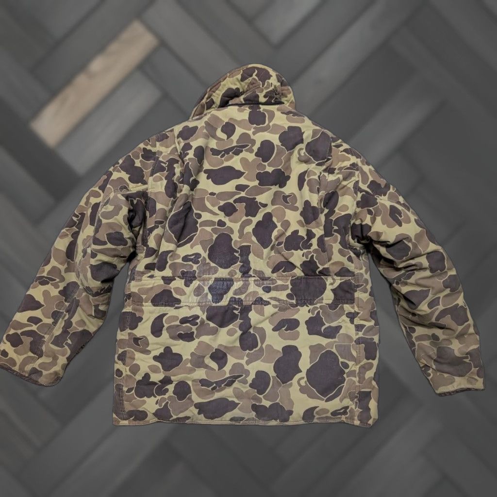 Vintage VINTAGE goose down CAMOUFLAGE PARKA jacket M MEN Brown Down insulation Cotton blend Zip 42-44 Frogskin Goose Down Parka Size US M / EU 48-50 / 2 - 1 Thumbnail