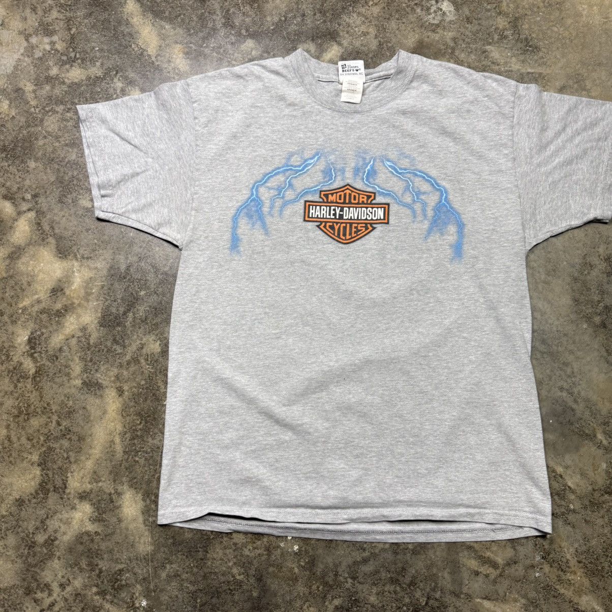 Harley Davidson vintage harley davidson lightning baggy gray tshirt Size US L / EU 52-54 / 3 - 3 Thumbnail
