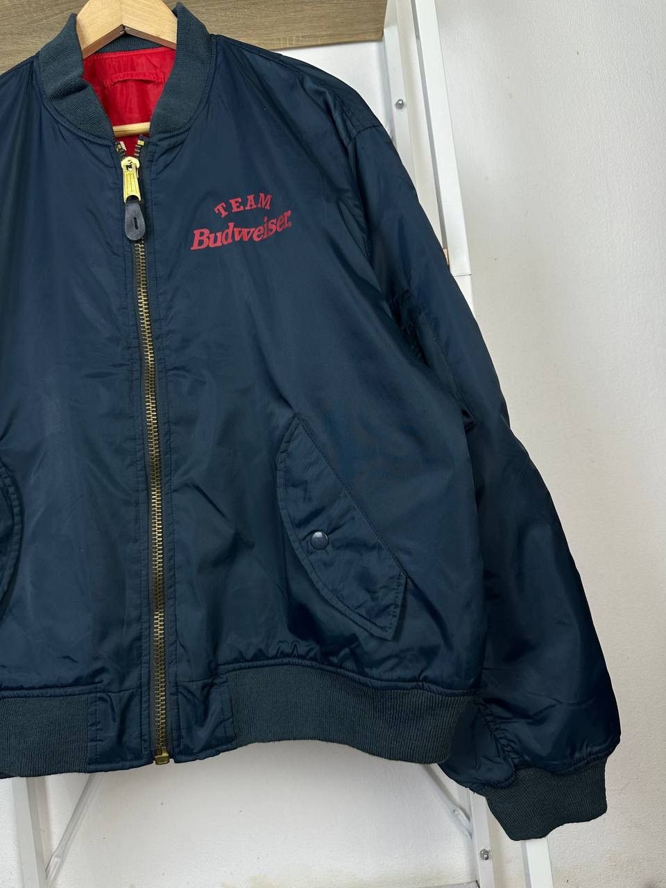 Budweiser × Vintage Vintage Team Budweiser Reversible MA-1 Bomber (Pit 24.5) Size US M / EU 48-50 / 2 - 6 Thumbnail