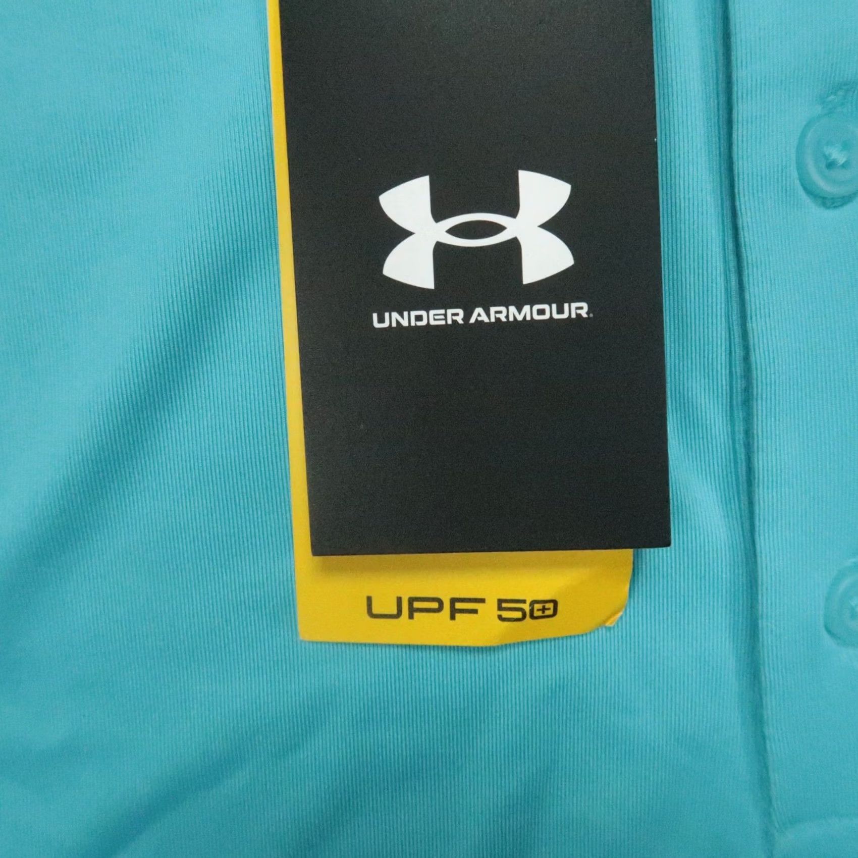 Under Armour Under Armour Polo Shirt Mens 2XL Blue Solid Short Sleeve Collared Buttoned Breathable Moisture Wicking Athletic Golf Tennis Shirt Mens Size US XXL / EU 58 / 5 - 4 Thumbnail