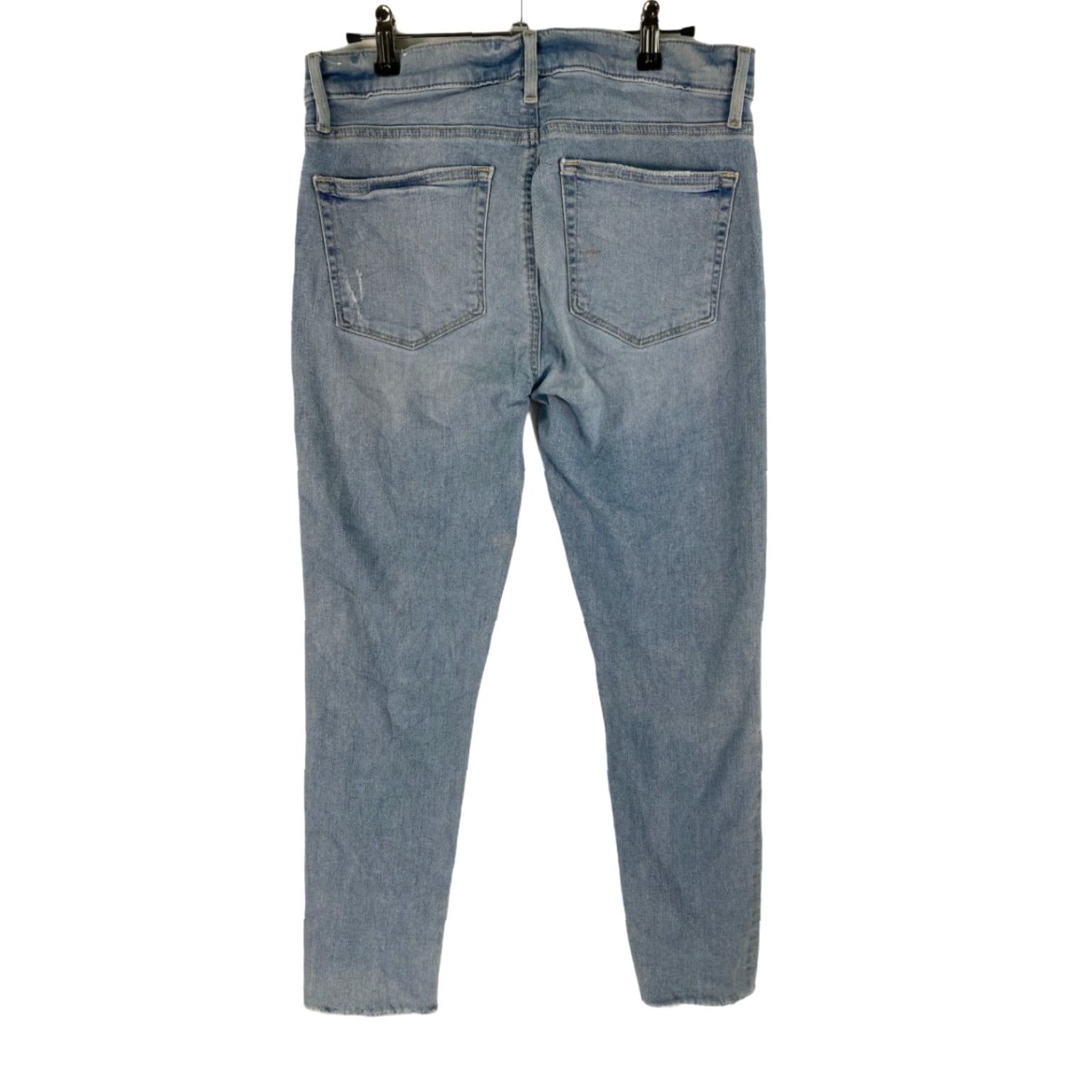 Loft LOFT Women's Light Wash Distressed Skinny Jeans Size 28 Blue Denim Ankle 5-Pocket High Rise Size 28" / US 6 / IT 42 - 2 Thumbnail