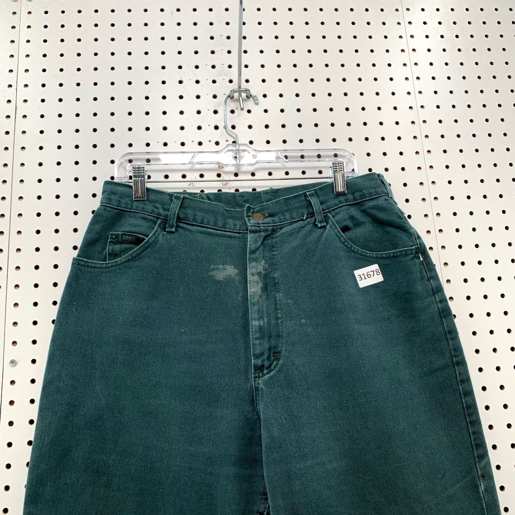 Lee VINTAGE Lee Jeans Womens 16 Green 90s Tapered Denim SIze Fits 32x29 Made USA Size 38" / US 16 / IT 52 - 6 Thumbnail