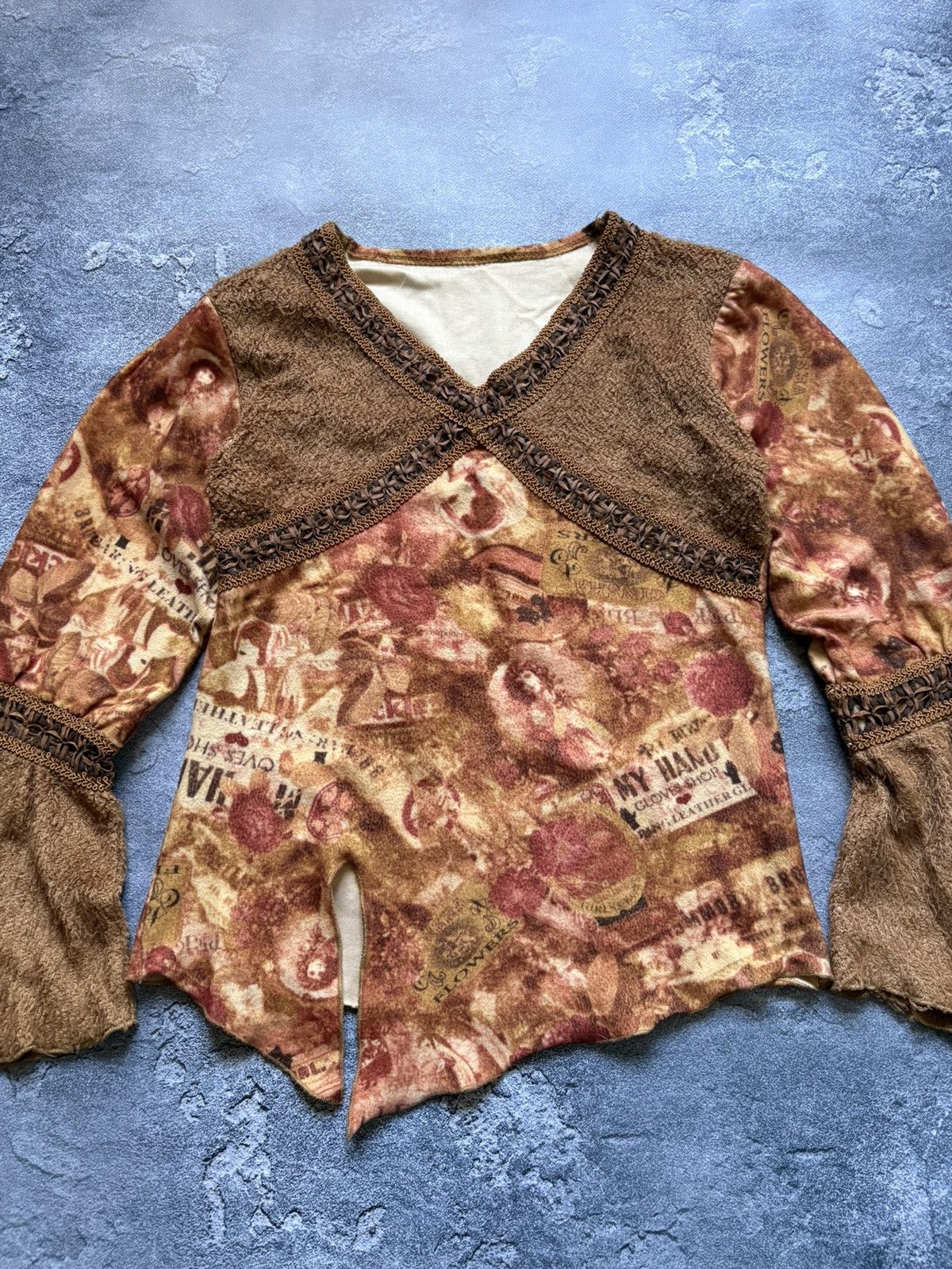 Jean Paul Gaultier Jean Paul Gaultier Vibe Y2K Grunge Fairy Bell Sleeve Top Size M / US 6-8 / IT 42-44 - 4 Thumbnail