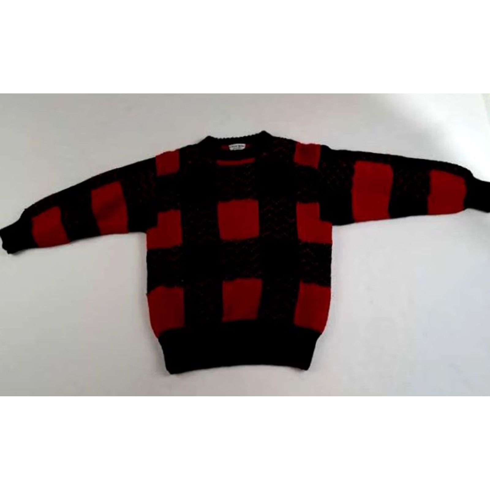 Vintage Sheep Wool Peru Red&Black Buffalo Plaid Sweater Medium Men Size US M / EU 48-50 / 2 - 2 Thumbnail