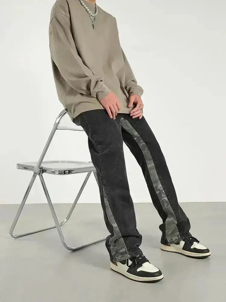 Japanese Brand Retro slim fit patchwork flared jeans Size US 32 / EU 48 - 4 Thumbnail