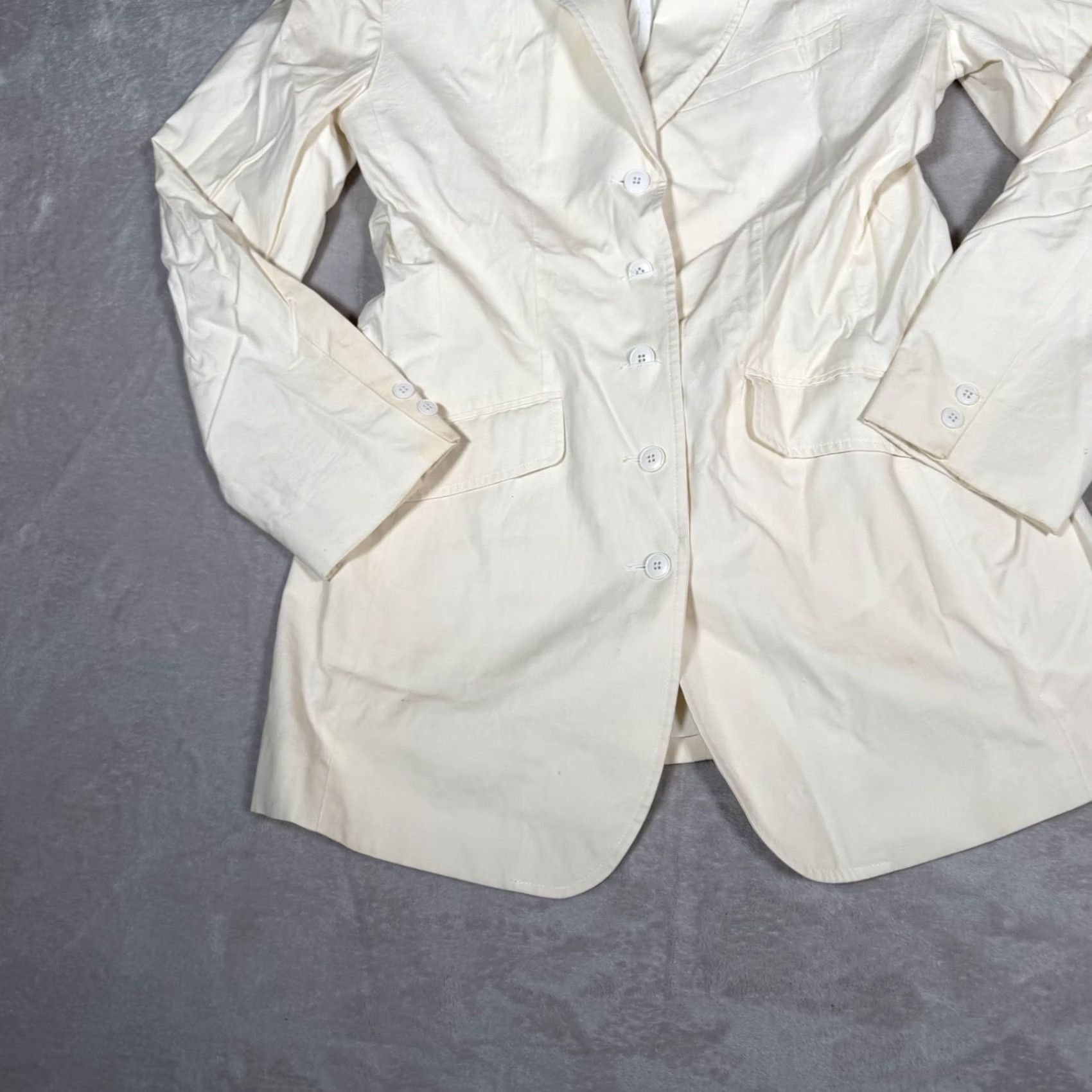 Kenzo VINTAGE KENZO Blazer Womens 40 White Long Jacket Button Casual Formal Coat 5-Button Regular Size Women Stain Size S / US 4 / IT 40 - 4 Thumbnail