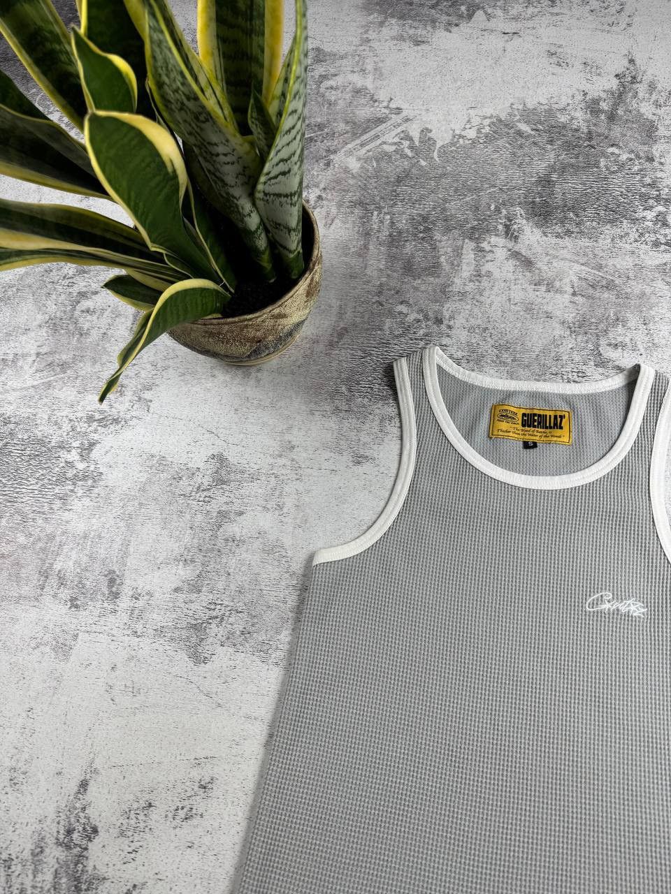 Corteiz Corteiz Alcatraz Guerillaz Gray Small Waffle Tank Top Sleeveless Jersey T Shirt Size US S / EU 44-46 / 1 - 6 Thumbnail