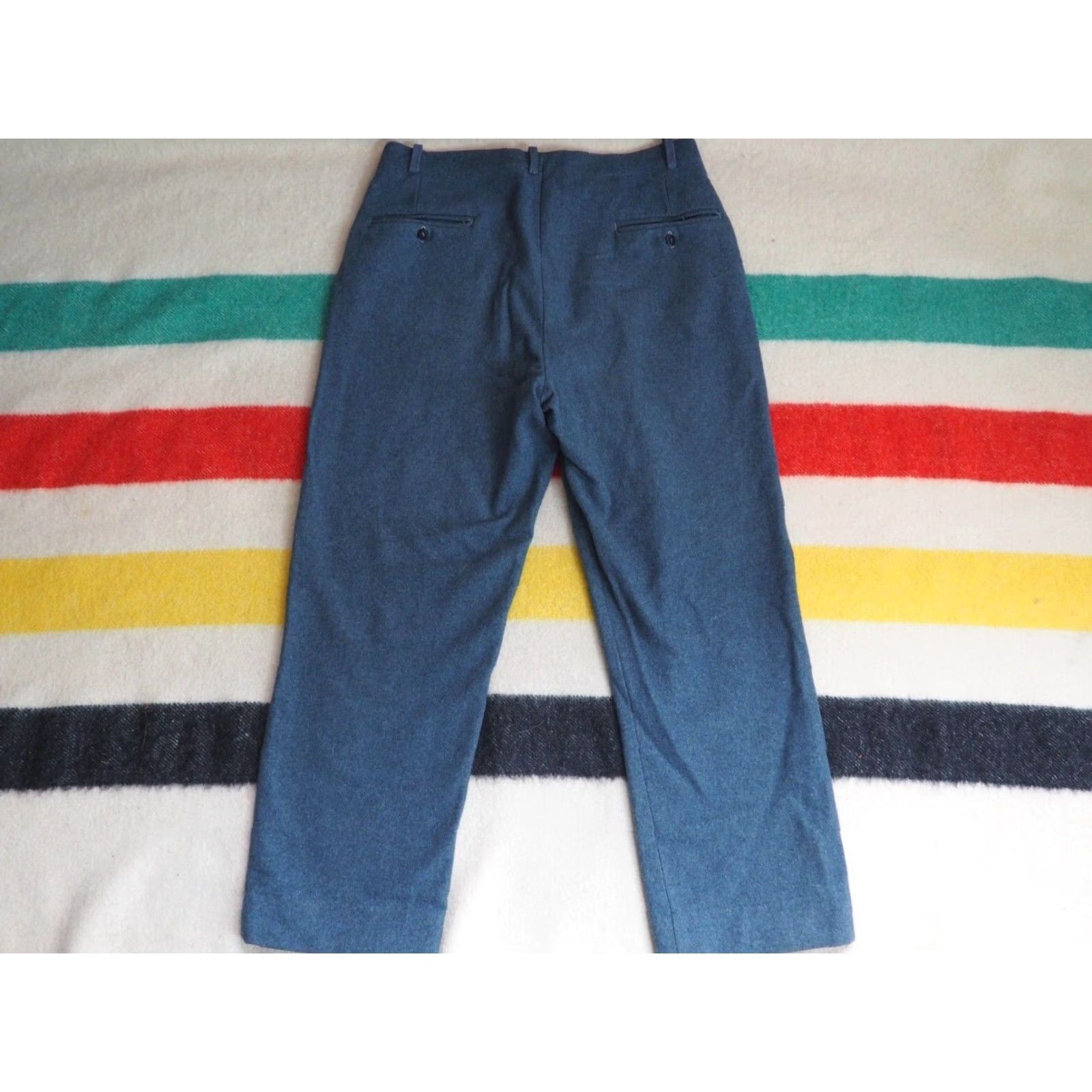 Vintage VTG 50s 60s Santoria Italian Dark Gray Field Military 34x29 Wool Pants Size US 34 / EU 50 - 2 Thumbnail