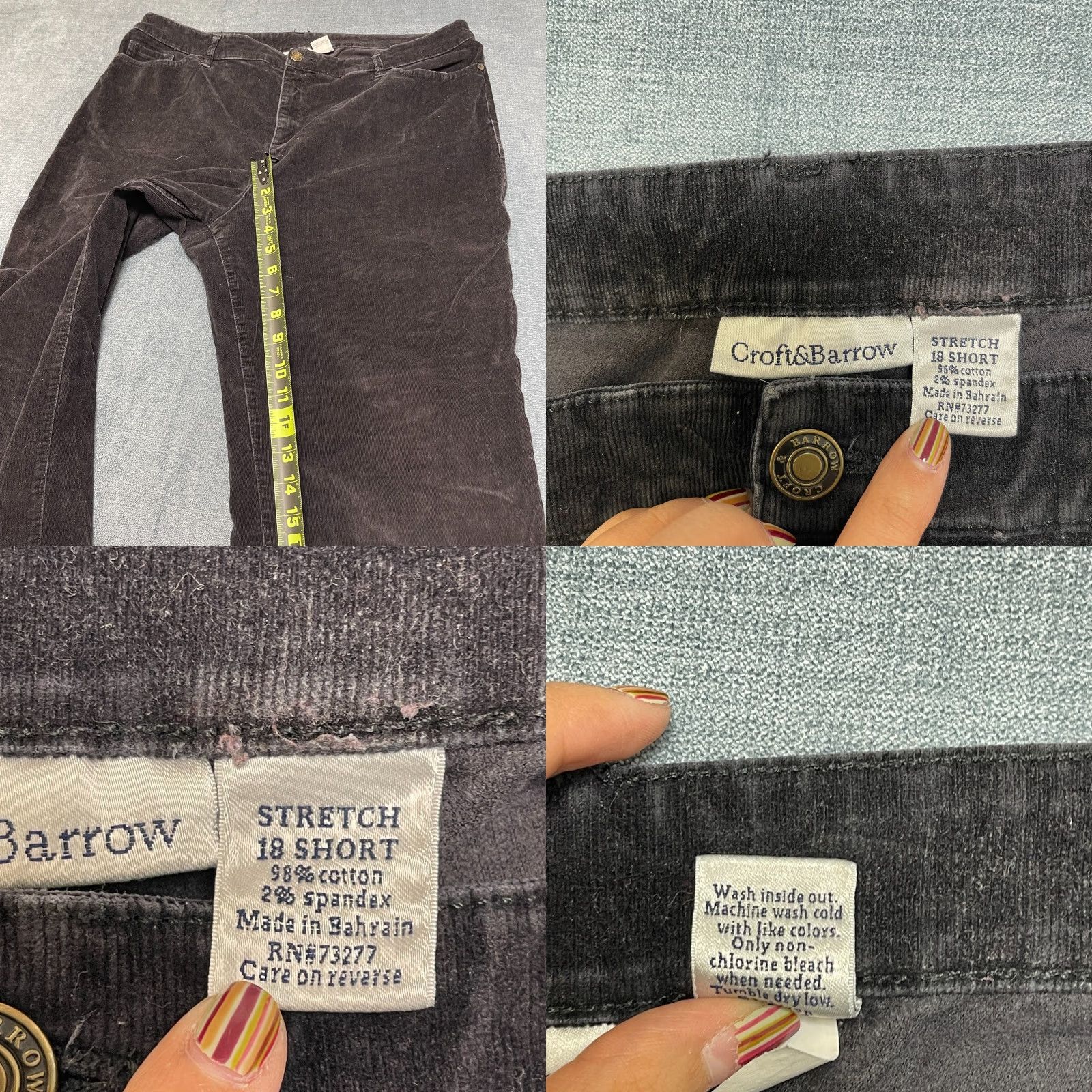 Croft & Barrow Croft & Barrow Corduroy Pants Women 18 Short Dark Brown Cotton Stretch High Rise Pants Brown Women 18 Corduroy High Rise Casual Size 40" / US 18 - 8 Thumbnail