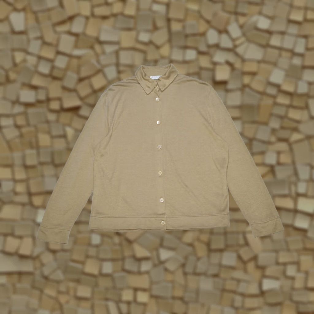 Vintage Womens Le Tricot Longhin Italy Viscose Linen Top Blouse Shirt XL Beige Size XL / US 12-14 / IT 48-50 - 1 Thumbnail