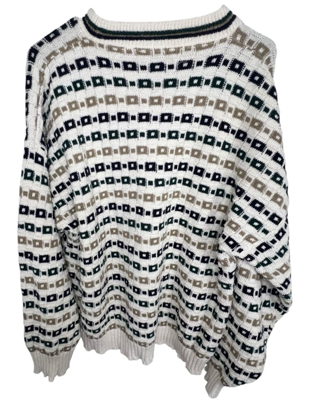 Bill Blass Bill Blass Vintage Geometric Textured Pullover Knit Sweater Size US L / EU 52-54 / 3 - 5 Thumbnail