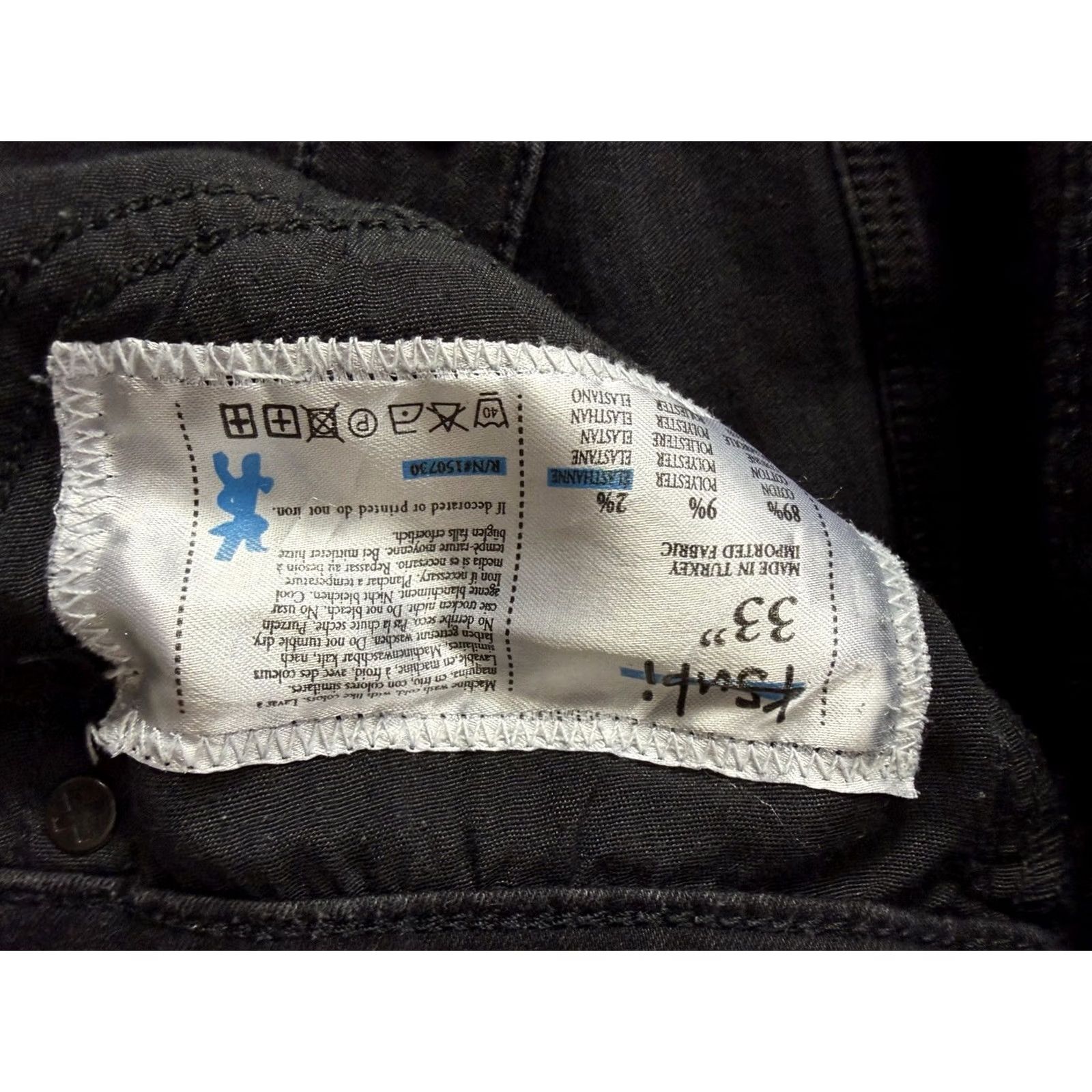 Ksubi Ksubi Jeans Slim Skinny 33x34 Van Winkle Black Rebel Mens Jeans Button Fly 90s City Punk Size US 33 - 4 Thumbnail