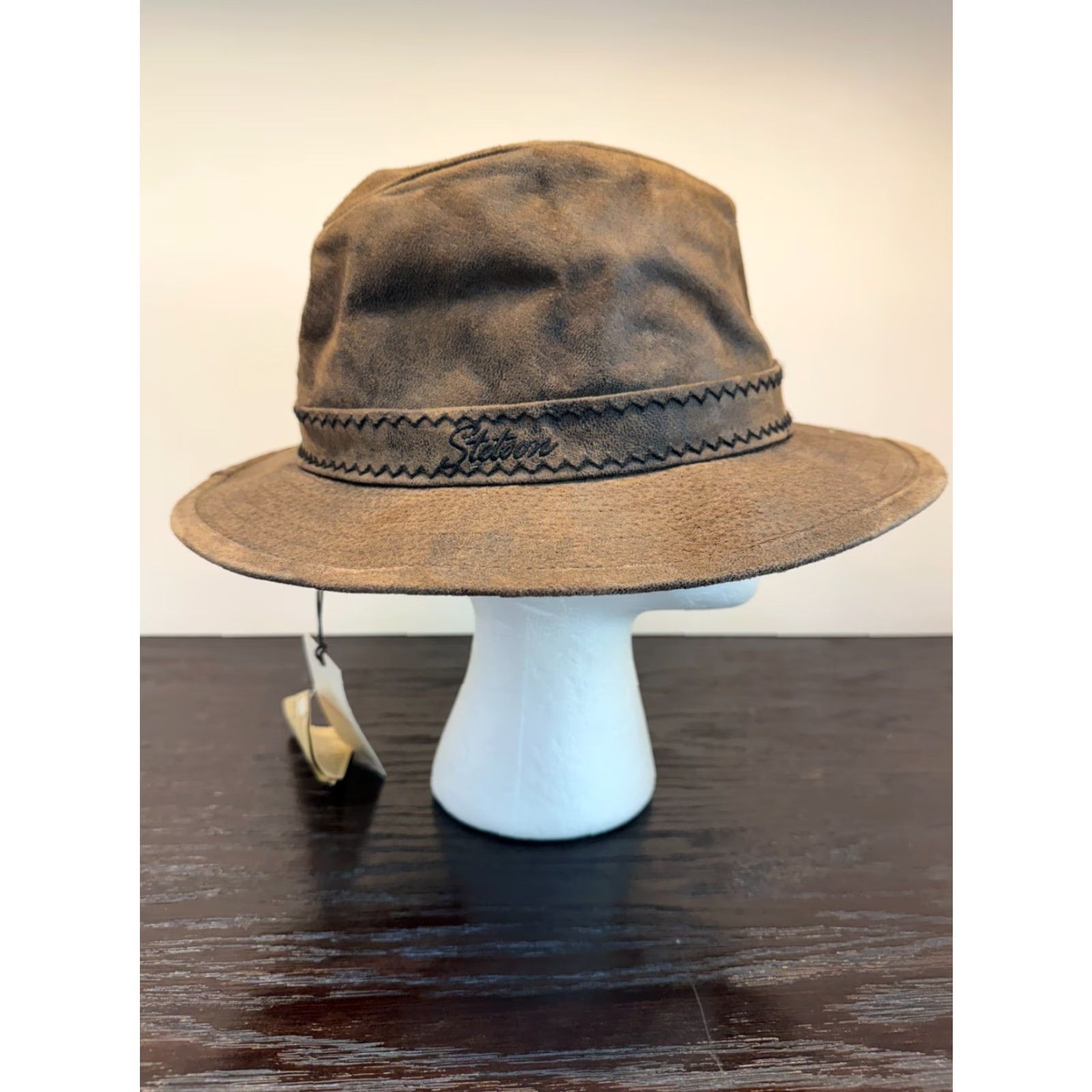 Stetson Stetson Hat XS Brown Leather Madras Lined Bucket Travel Hike Mens Size ONE SIZE - 2 Thumbnail