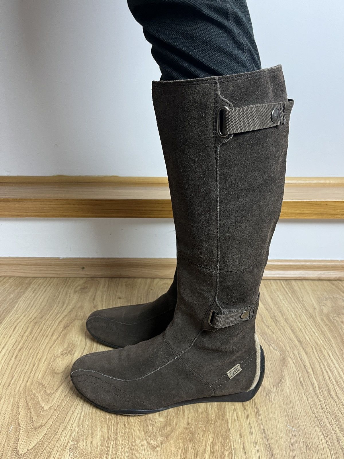 ESPIRIT Vintage Esprit Y2K Women's Suede Boxing High Top Flat Shoes Size US 9 / IT 39 - 7 Thumbnail