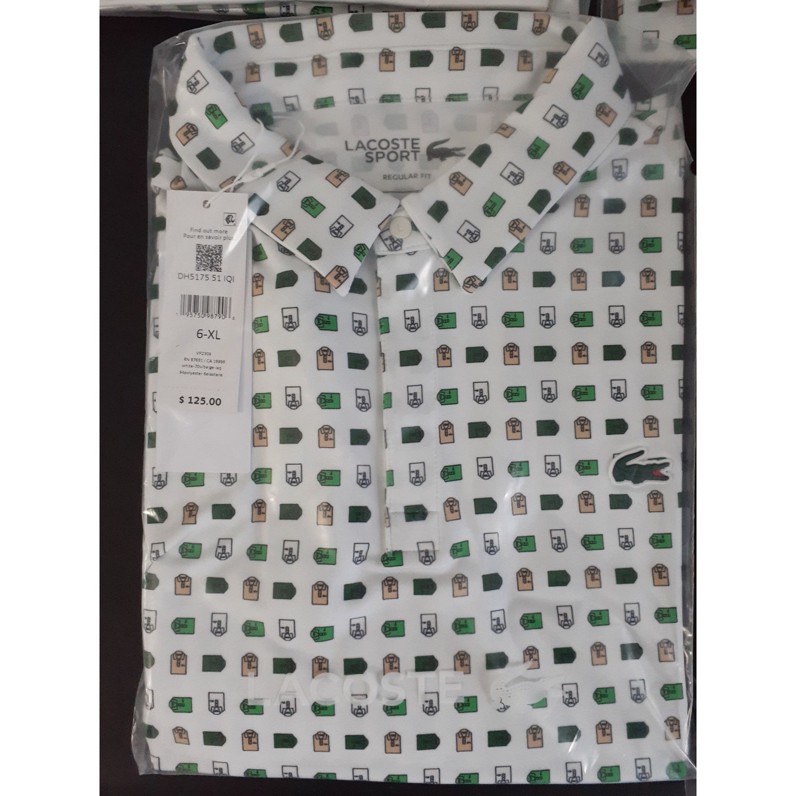 Lacoste Lacoste Stretch Short Sleeve Printed Golf Polo Shirt XL Size US XL / EU 56 / 4 - 2 Thumbnail