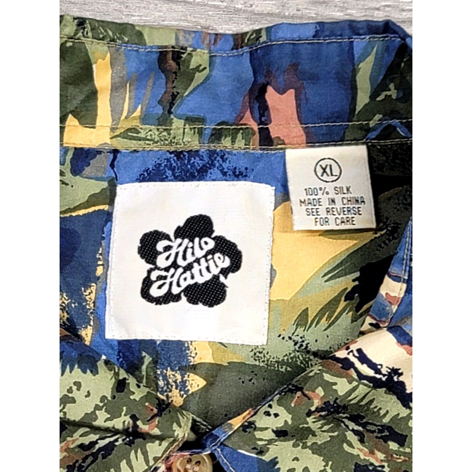 Hilo Hattie Hilo Hattie Aloha Shirt Camp Hawaiian Ocean Island 100% Silk Silk Floral Multicolor XL Short Sleeve Button-Up Men Shirt Size US XL / EU 56 / 4 - 6 Thumbnail
