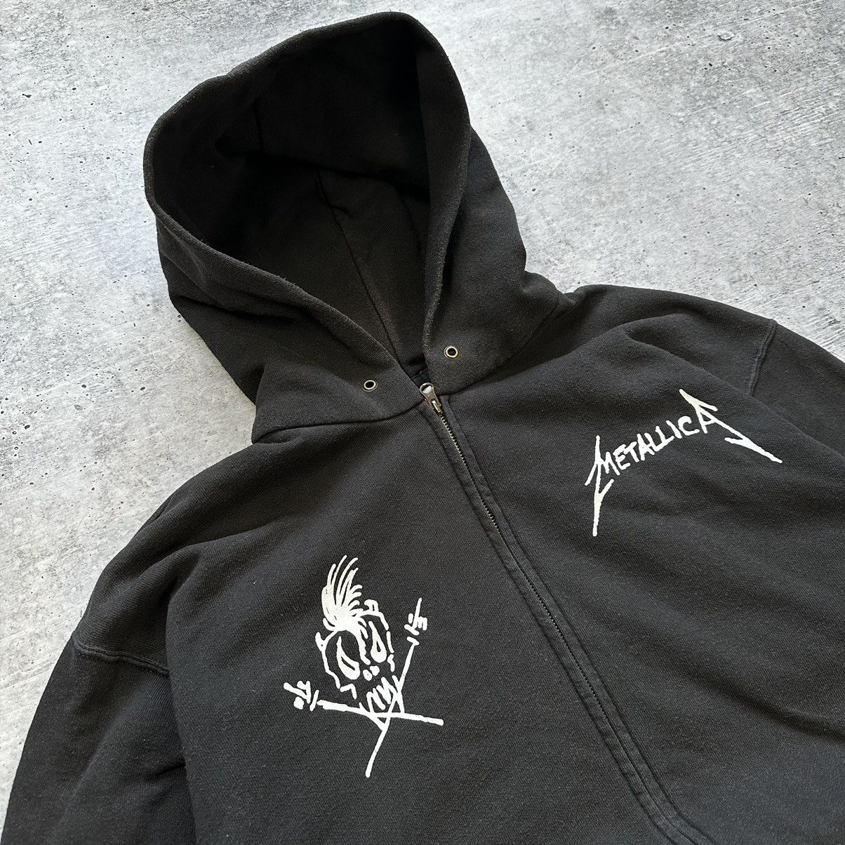 Band Tees Metallica Black Cotton Full Zip Big Logo Hoodie Size US L / EU 52-54 / 3 - 5 Thumbnail