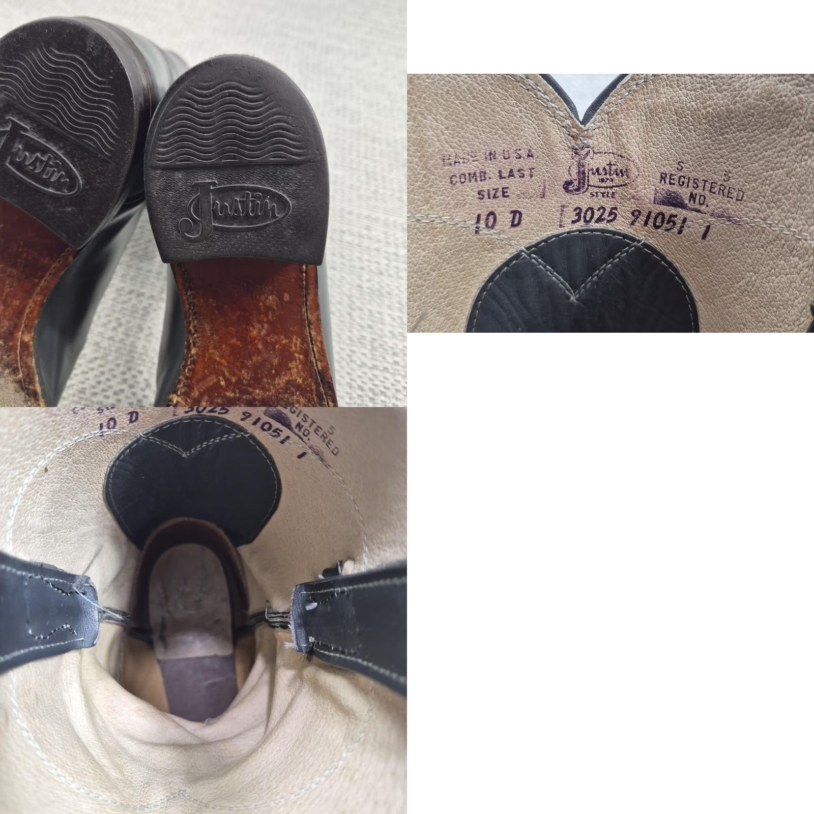 Justin Boots Justin Boots Mens Boot Western Round Toe 3025 Gray Leather Mid-Calf D Size 10 Boss Size US 10 / EU 43 - 8 Thumbnail
