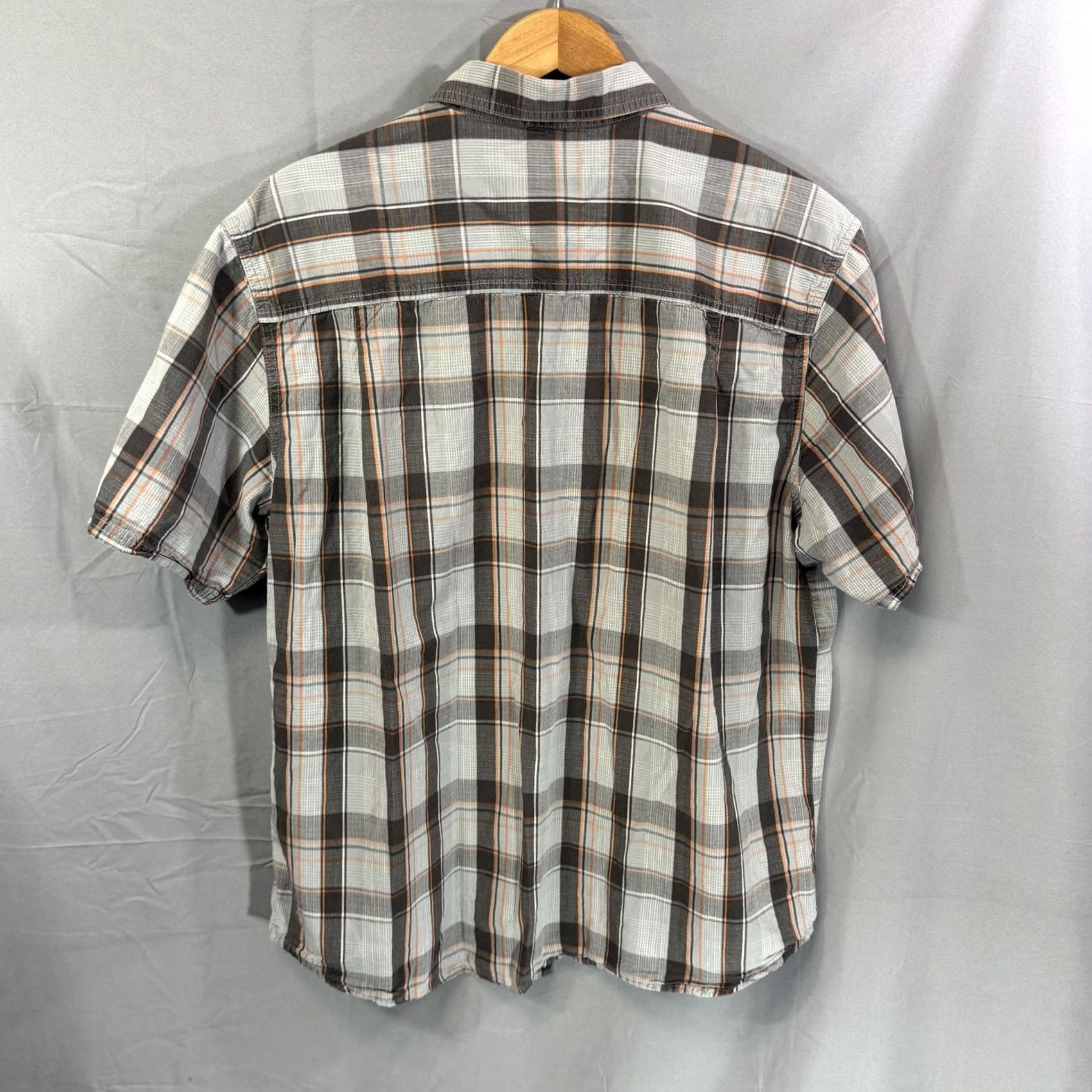 Vintage Woolrich Shirt Mens XL Gray Orange Plaid Short Sleeve Button-Up Cotton Woolrich Woolen Mills Vintage: No Size US XL / EU 56 / 4 - 2 Thumbnail