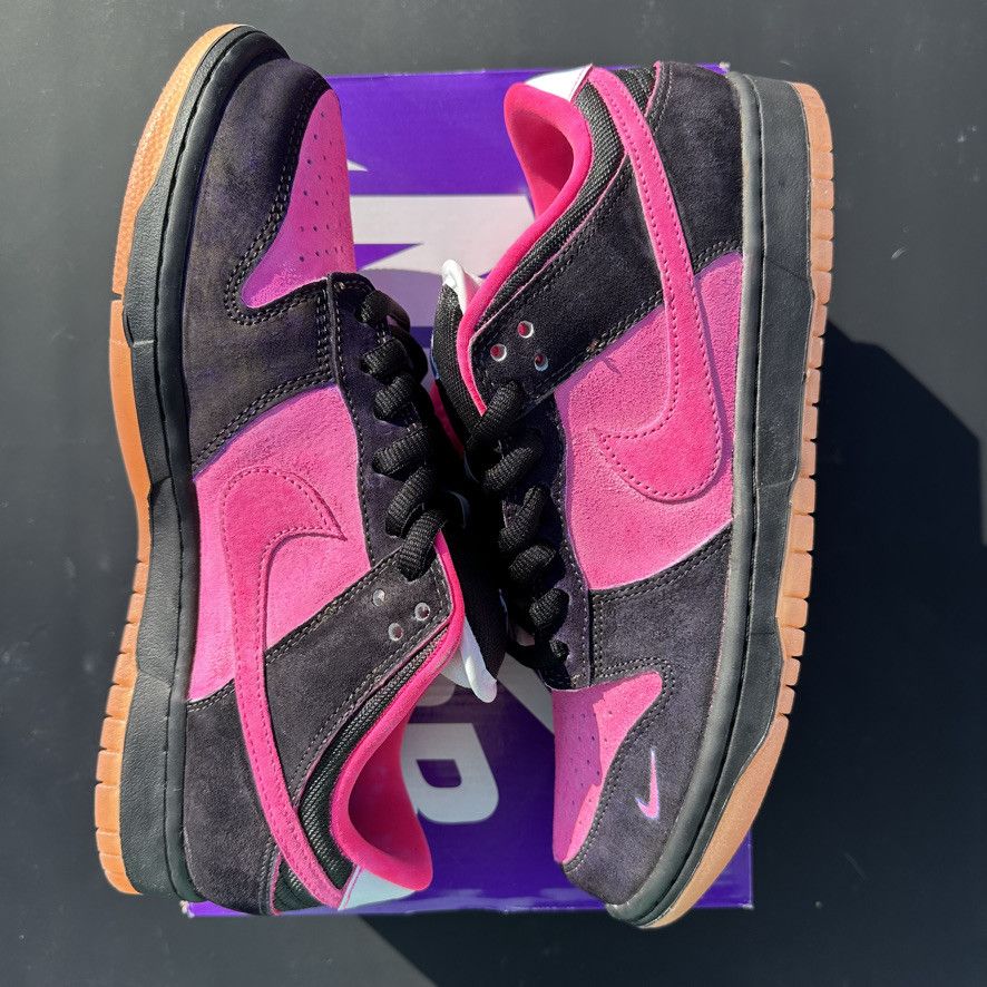 Nike Sb Dunk Custom Night Blossom Suede - Black/Pink Size 10