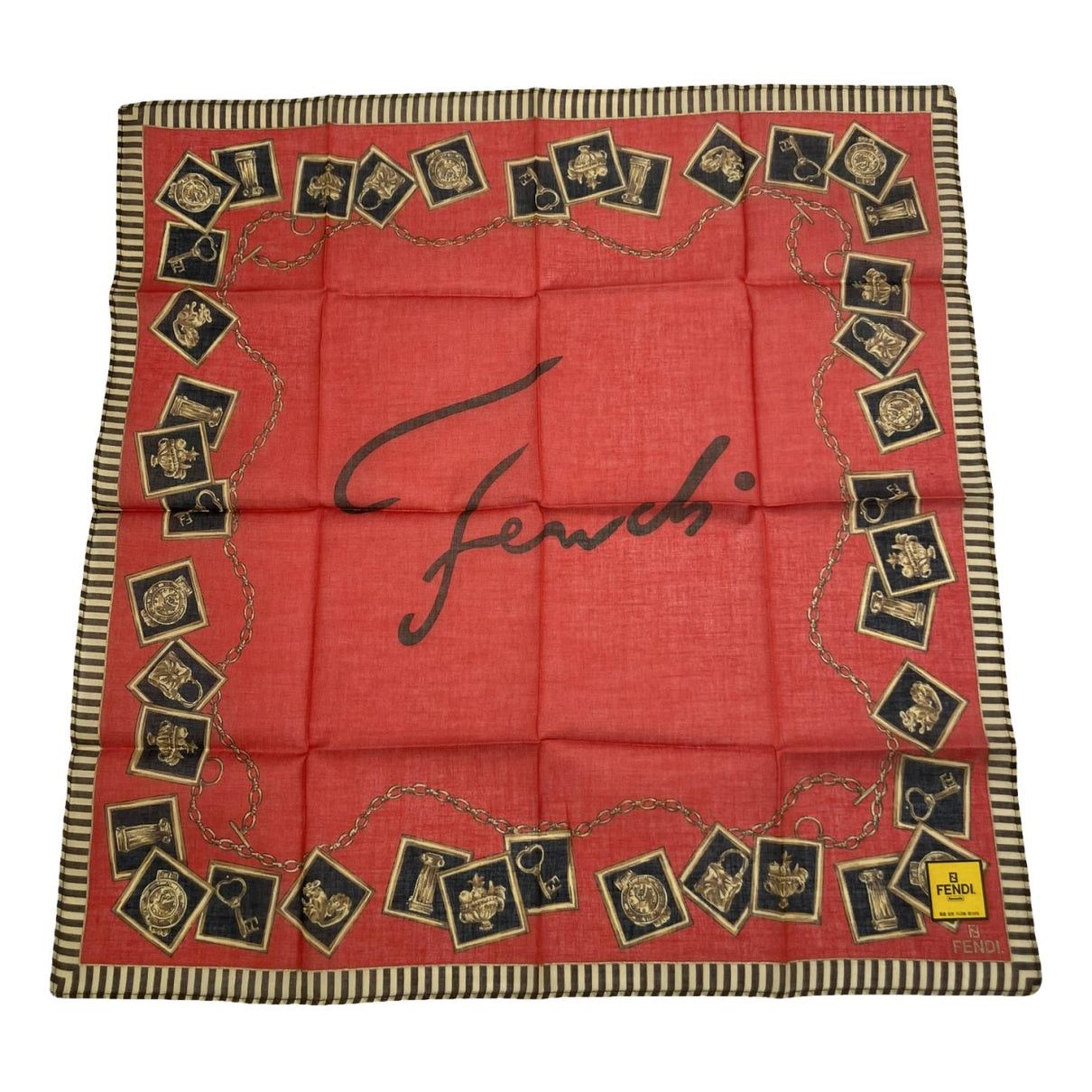 Fendi Red Silk Scarf Size ONE SIZE - 1 Thumbnail