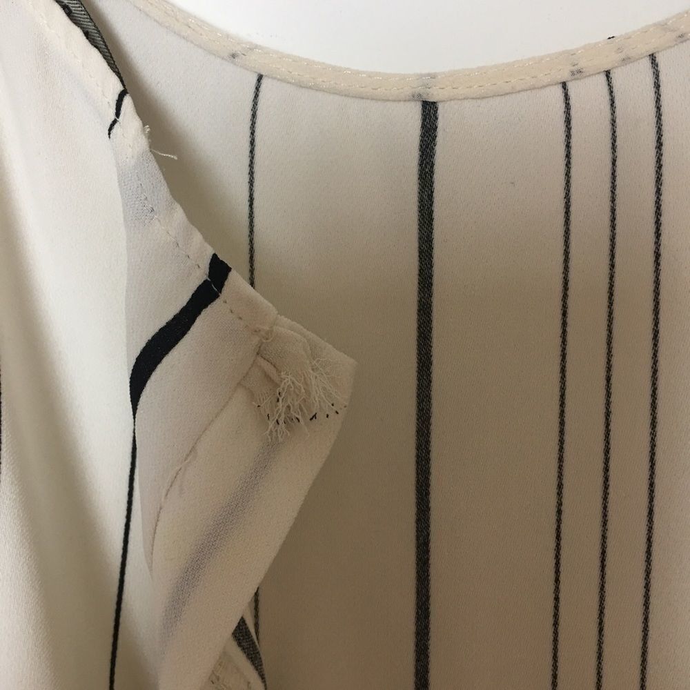 Zara Zara White Striped Peplum Sleeveless Blouse | Size S Size S / US 4 / IT 40 - 4 Thumbnail