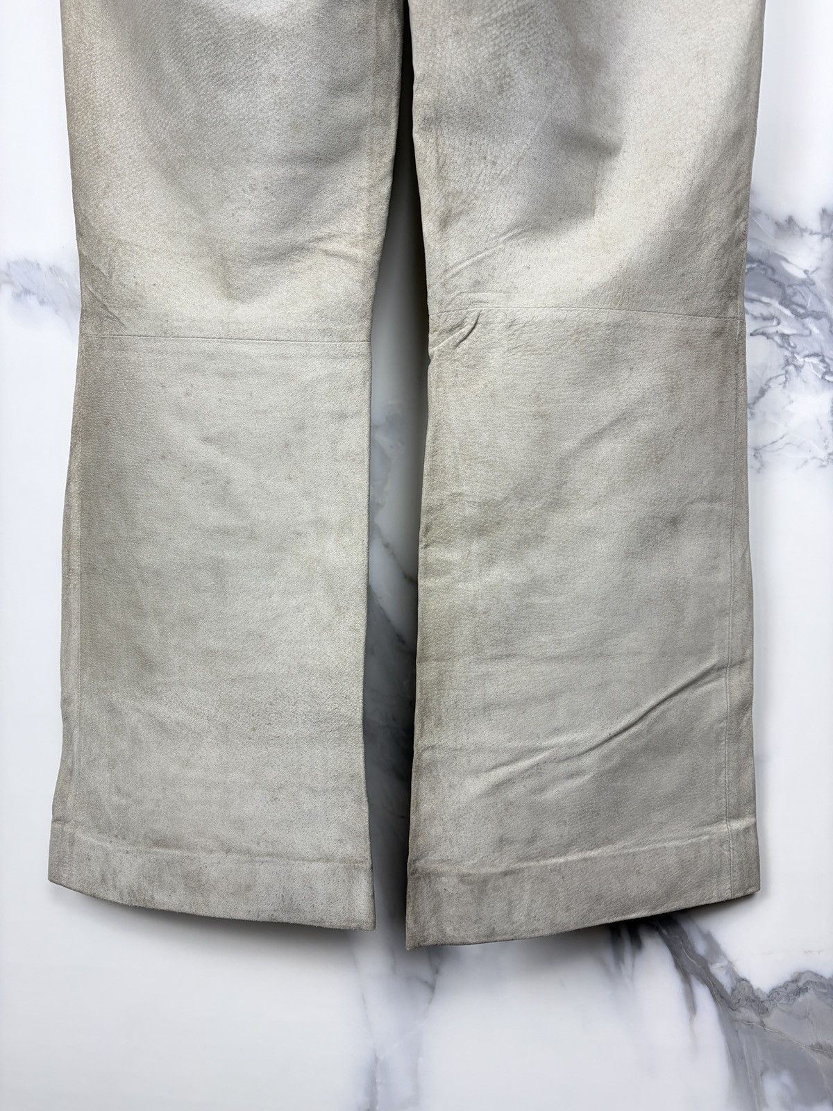 Gucci Gucci Tom Ford Dirty White Flared Leather Pants Thrashed Size US 32 / EU 48 - 6 Thumbnail