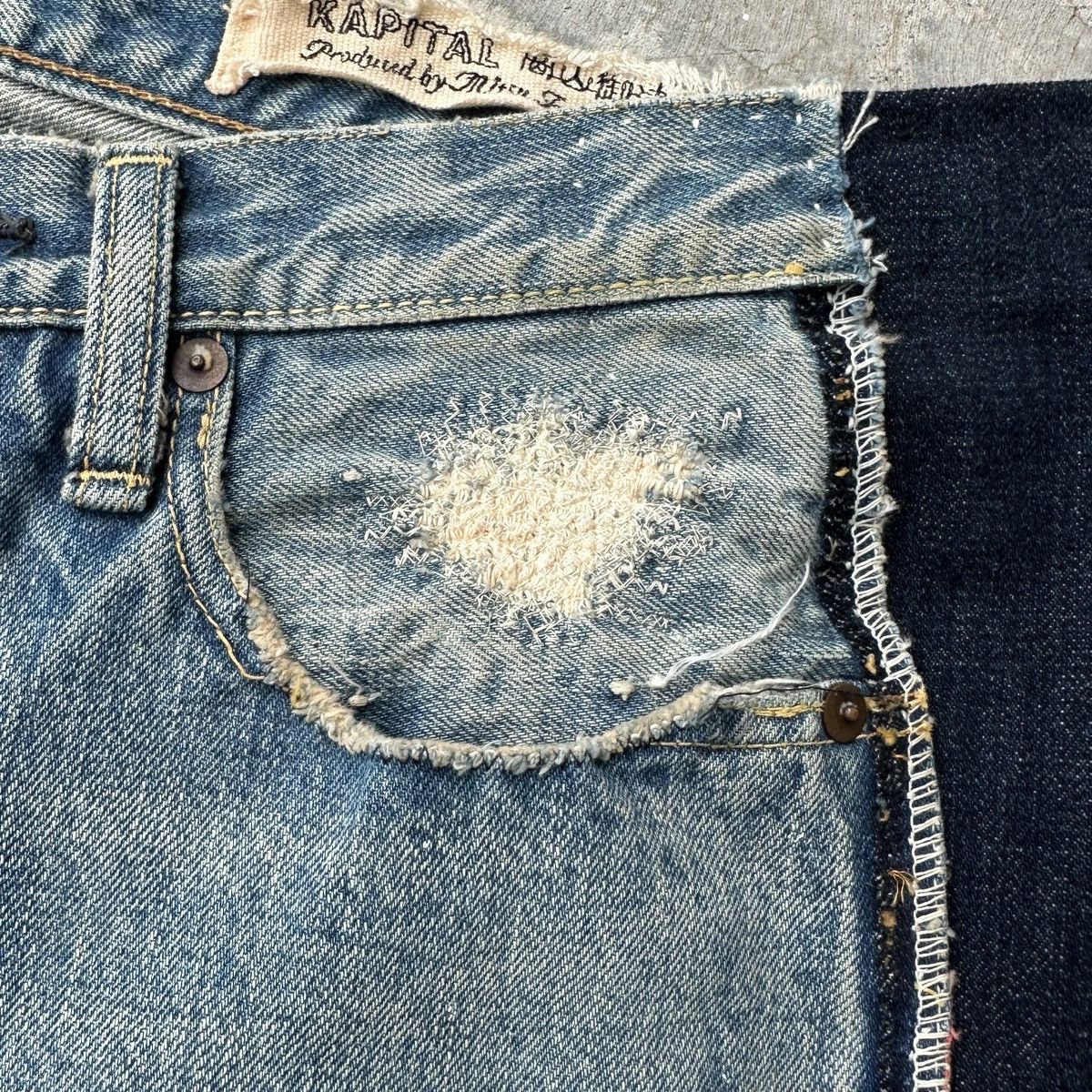 Kapital 2018 Kiro Hirata Boro Crash Jeans Denim Surf jort capris Size US 37 - 6 Thumbnail