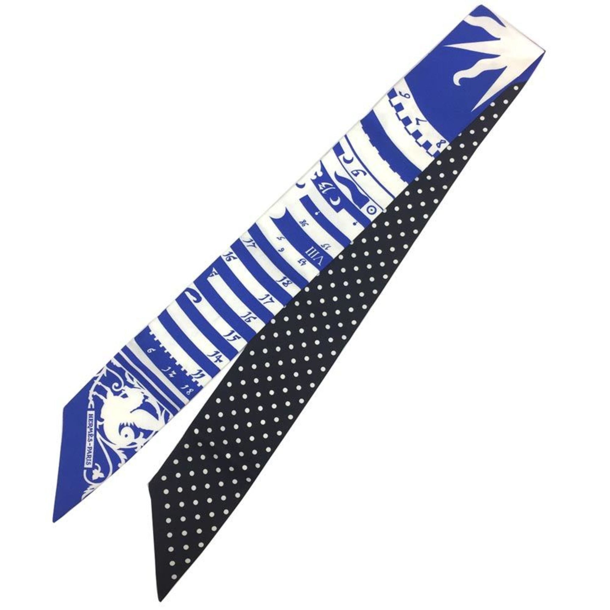 image of Hermes Twilly Scarf Muffler Astrologie Dot Astrologie A Pois Astrology Dot 2018 Blue Roy X Black Wh