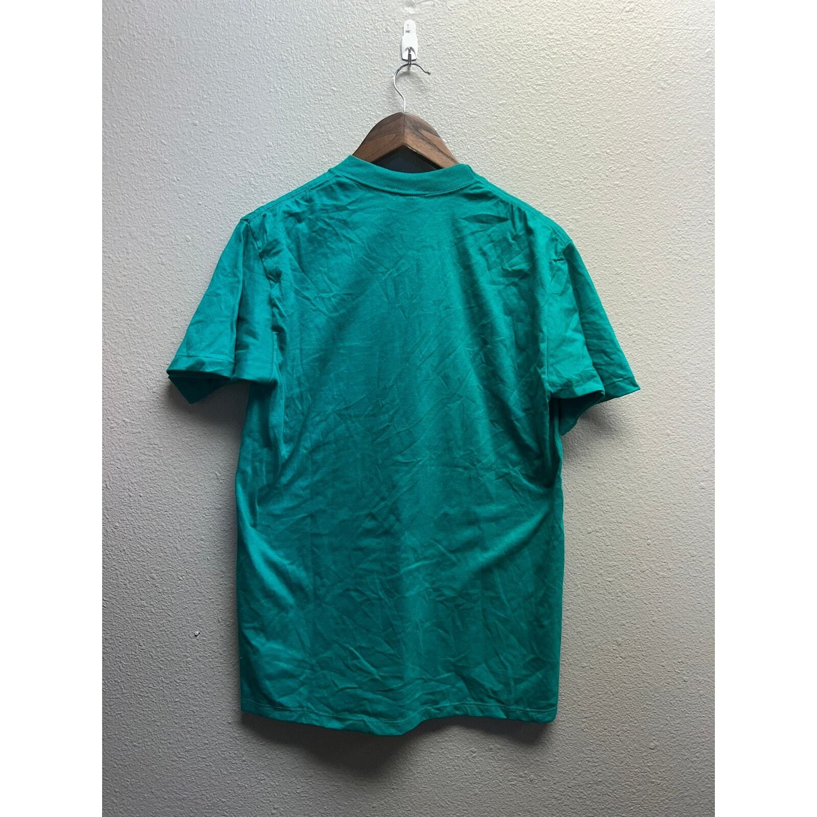 Jerzees Vintage Blank Shirt Jerzees 50/50 Teal Green Plain M Tee Size US M / EU 48-50 / 2 - 6 Thumbnail