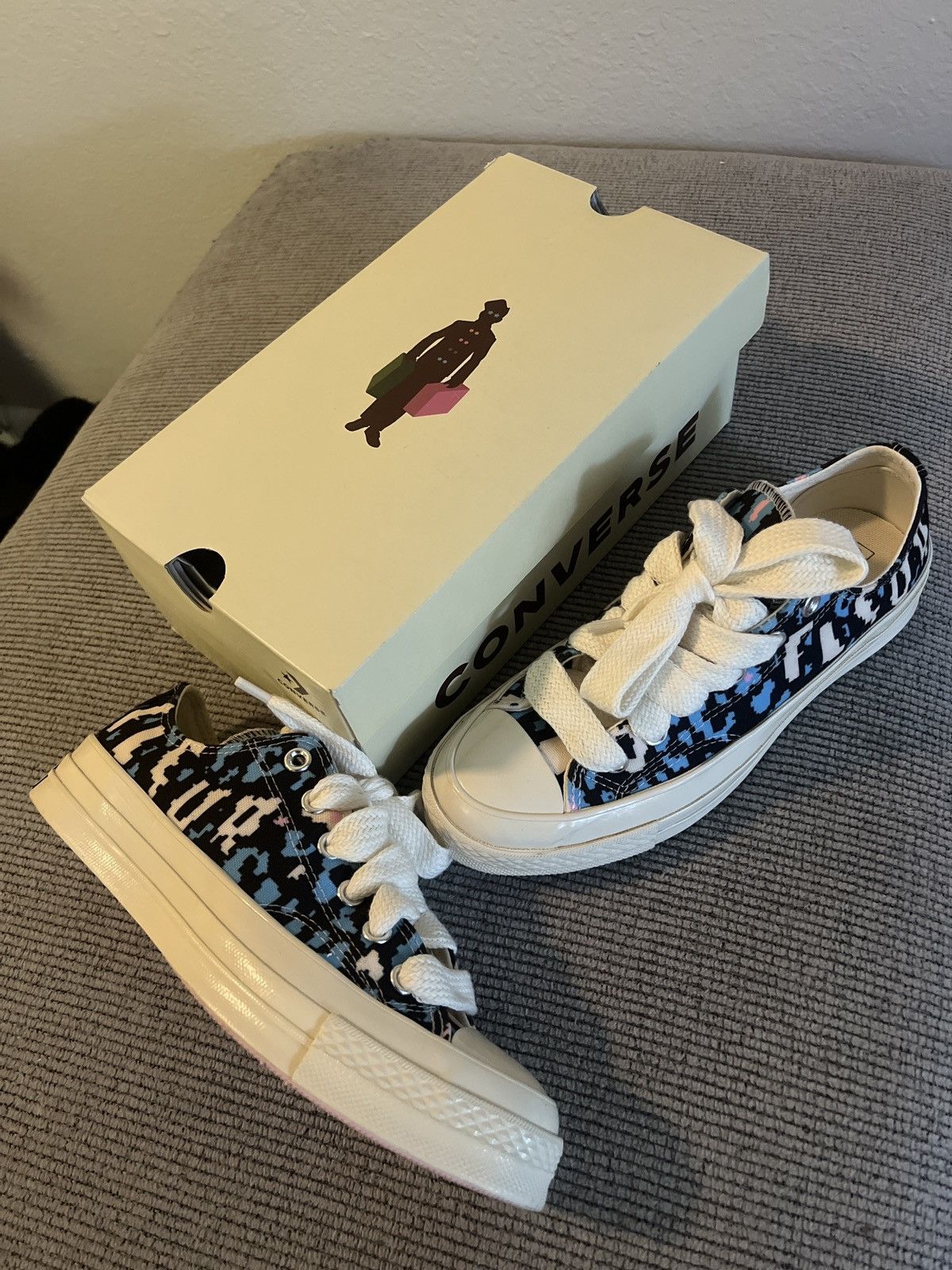 Converse × Golf le Fleur Golf le Fleur Chuck 70 Low Camo Pack Teal/Black/AntiqueWhite Size US 8 / IT 38 - 4 Thumbnail