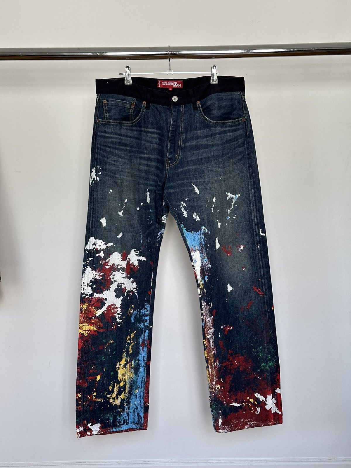 image of Junya Watanabe Levis Painted Denim in Bleu, Men's (Size 34)