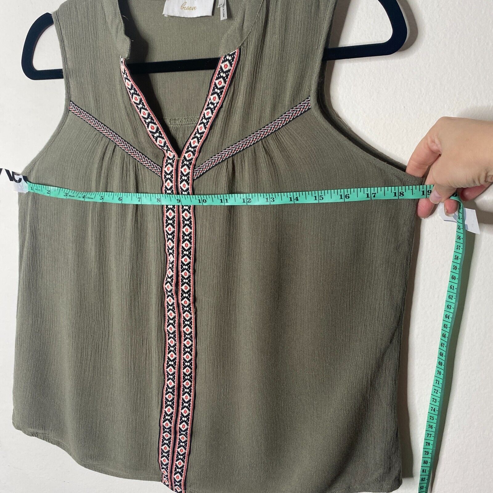 Other Braeve Olive Green Aztec Print Sleeveless Flowy Blouse S Size S / US 4 / IT 40 - 11 Thumbnail