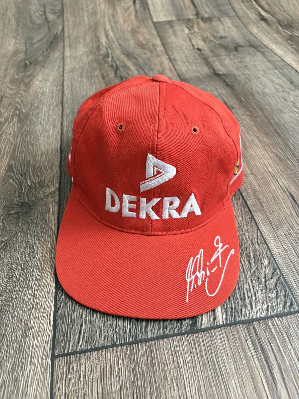 Formula 1 Vintage 90s Michael Schumacher Ferrari Racing Signed Hat Size ONE SIZE - 1 Thumbnail