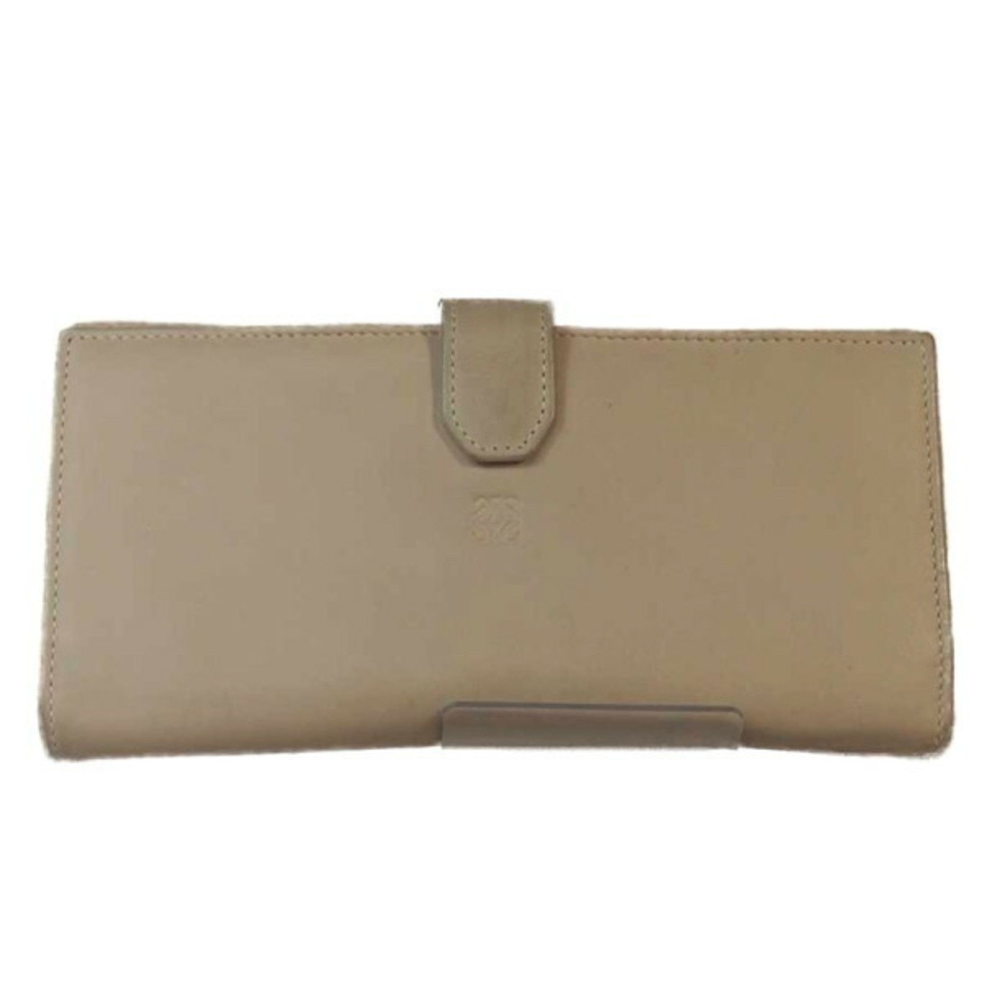 image of Loewe Calf Coin Purse Beige Long Wallet, Women's