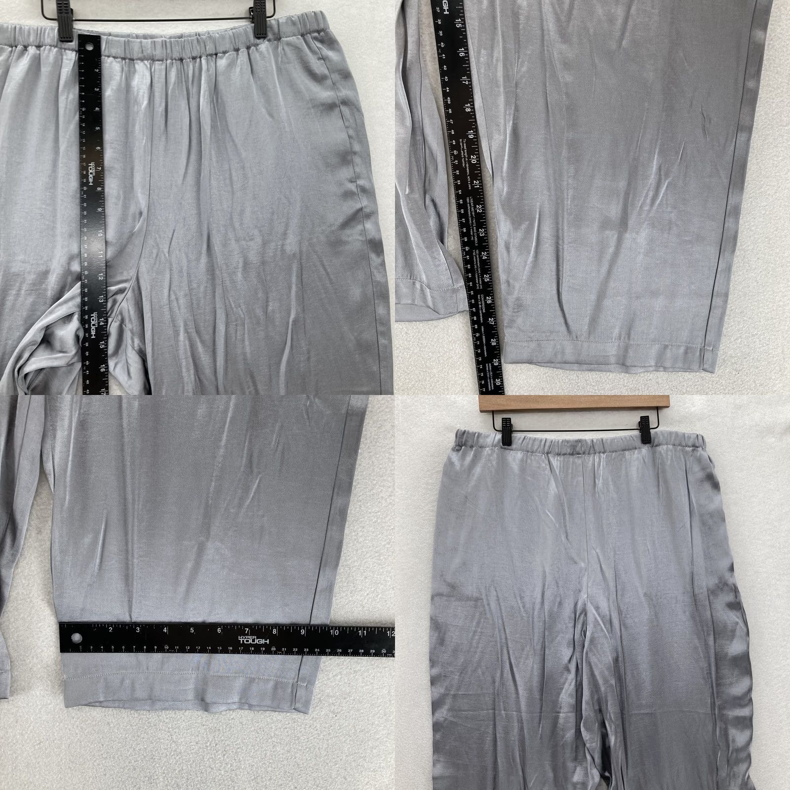 Madewell Madewell Pants Womens XL Gray Satin Wide-Leg Pull On Pockets Lightweight Relaxed Size 40" / US 18 - 8 Thumbnail