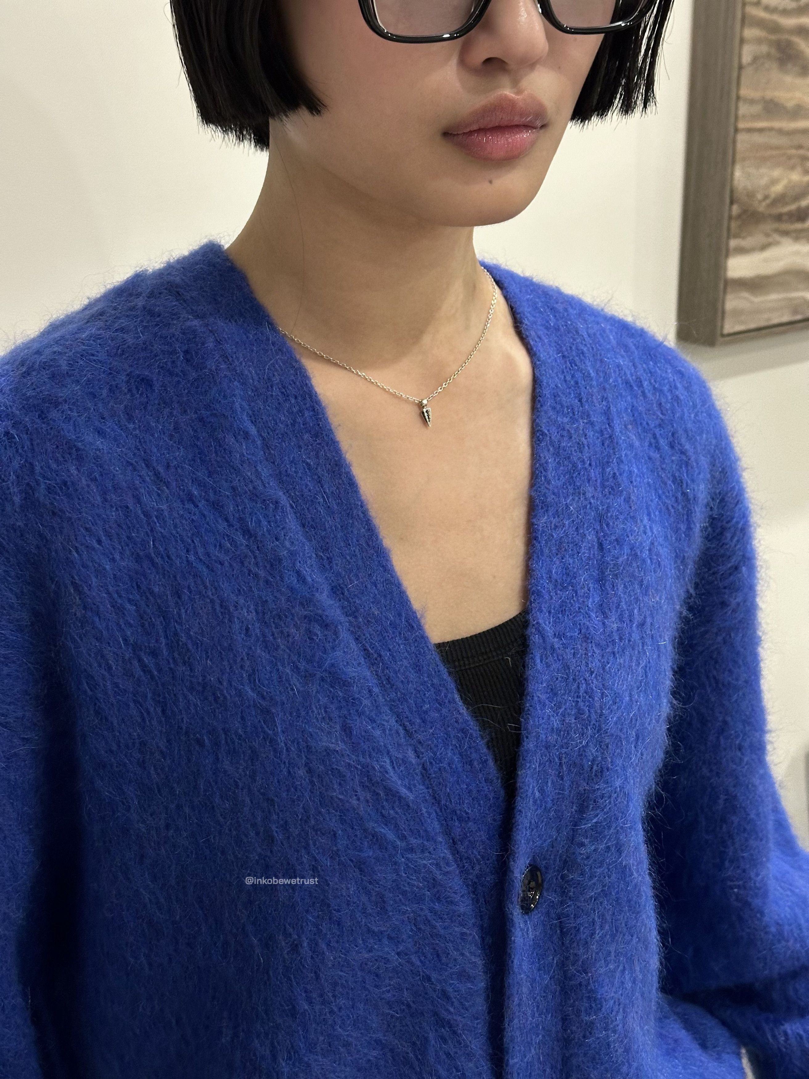 Lemaire Electric Blue Mohair Brushed Cardigan Size US M / EU 48-50 / 2 - 7 Thumbnail