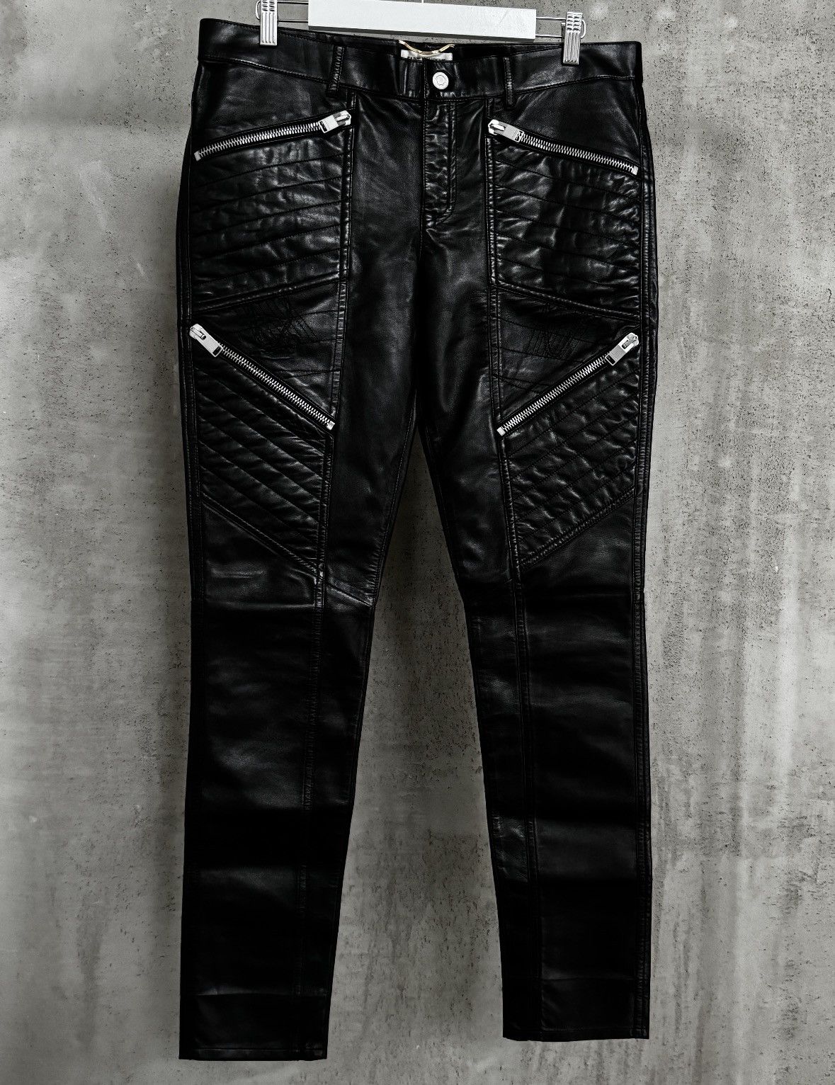 Saint Laurent Paris Saint Laurent Multi-Zip Quilted Biker Pants AW13 Size US 32 / EU 48 - 3 Thumbnail