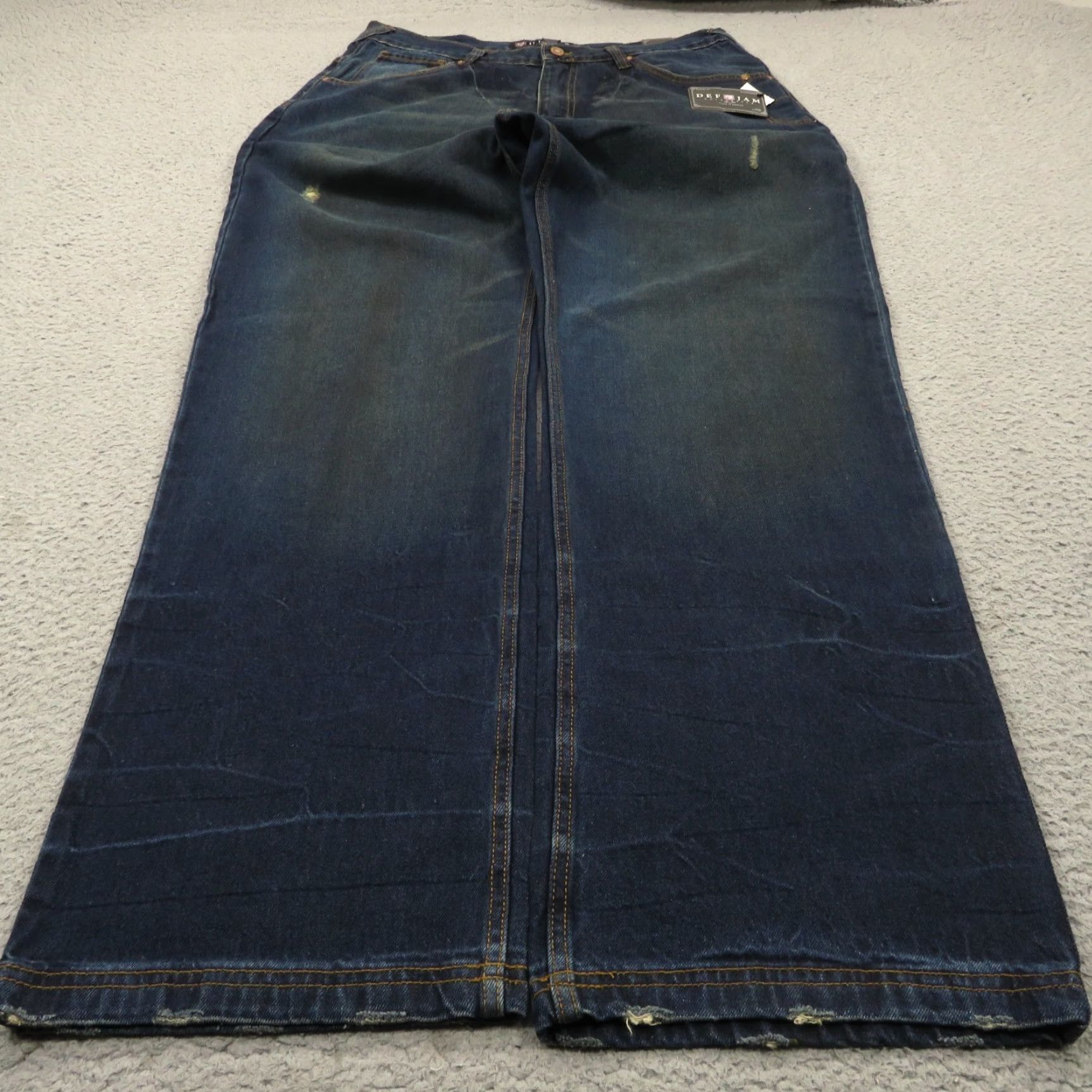 Vintage VINTAGE Def Jam Jeans Men Baggy 36 34 Inseam 10" Leg Opening 90s Grunge Y2K Denim Wide-Leg Skater Embroidered Logo Pipes DMX Jeezy DMX Size US 36 / EU 52 - 3 Thumbnail