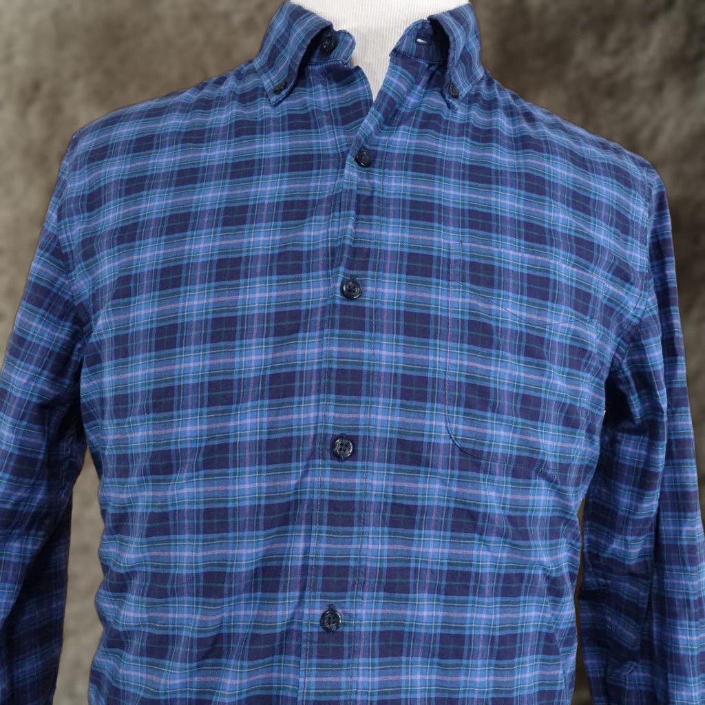 Bonobos Bonobos Shirt Mens Medium Blue Plaid Athletic Fit Long Sleeve Button-Up Stretch Size US M / EU 48-50 / 2 - 1 Thumbnail