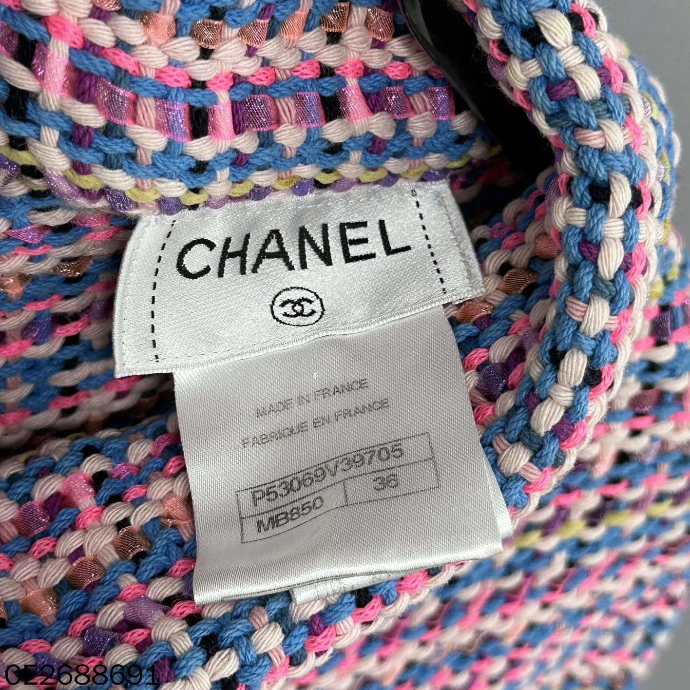 Chanel Chanel women's pink & blue woven short - sleeve top Size XS / US 0-2 / IT 36-38 - 4 Thumbnail