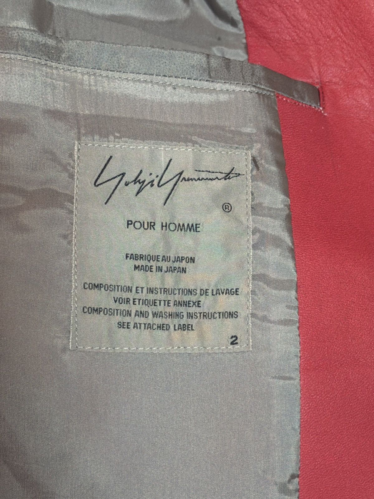 Yohji Yamamoto Yohji Yamamoto Red “Modern Girl” Back Printed Leather Jacket Size US S / EU 44-46 / 1 - 9 Thumbnail